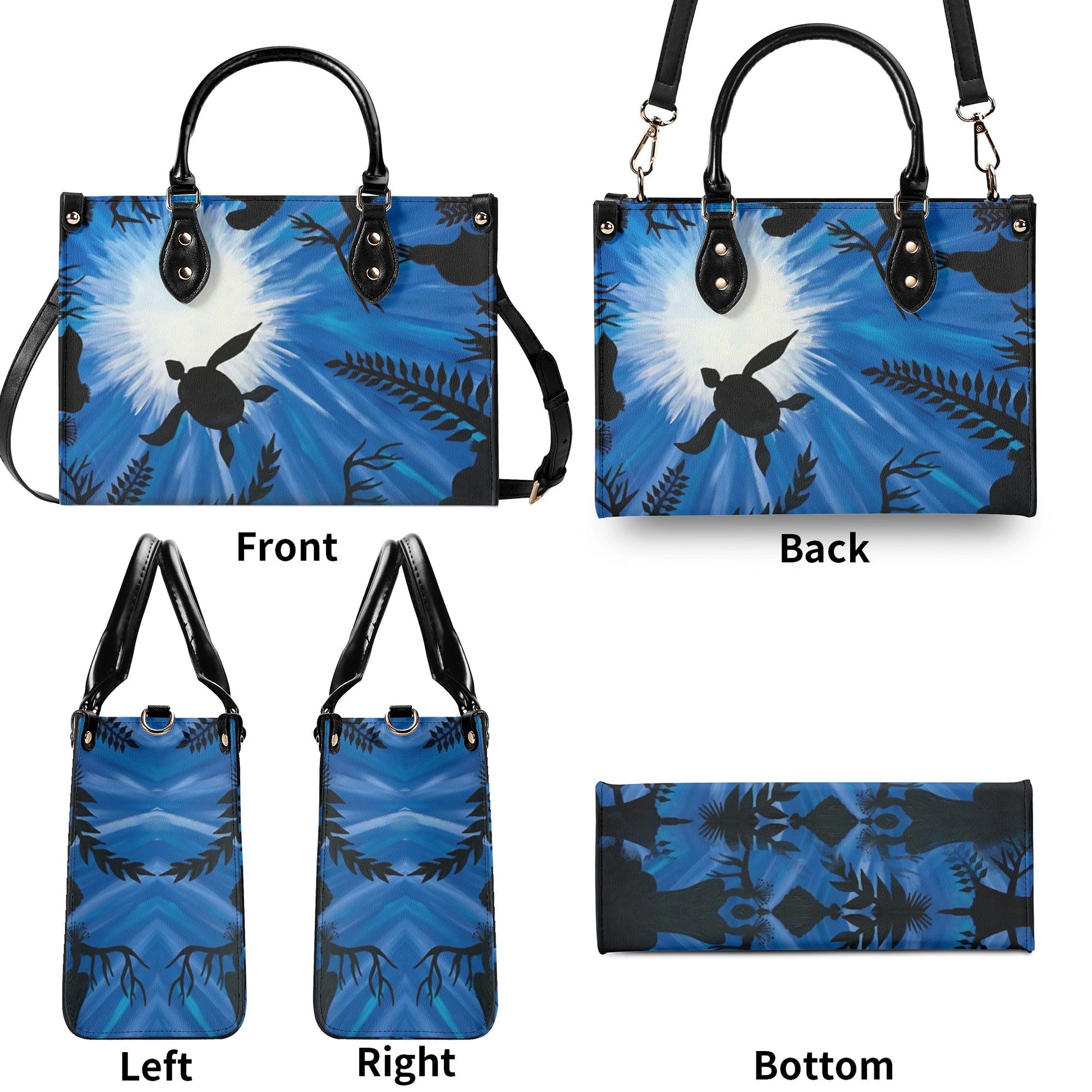 Bigcrowns TURLTE IN OCEAN LEATHER HANDBAG G1311244