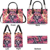 SKULL LADY WITH ROSE LEATHER HANDBAG - TLTR1306244