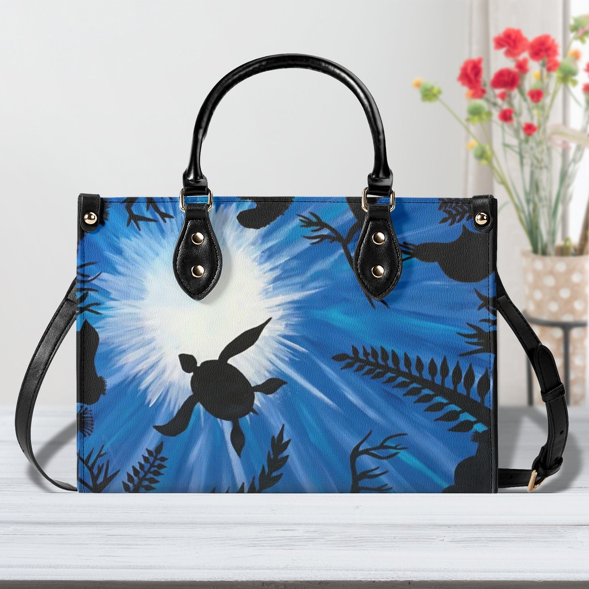 Bigcrowns TURLTE IN OCEAN LEATHER HANDBAG G1311244