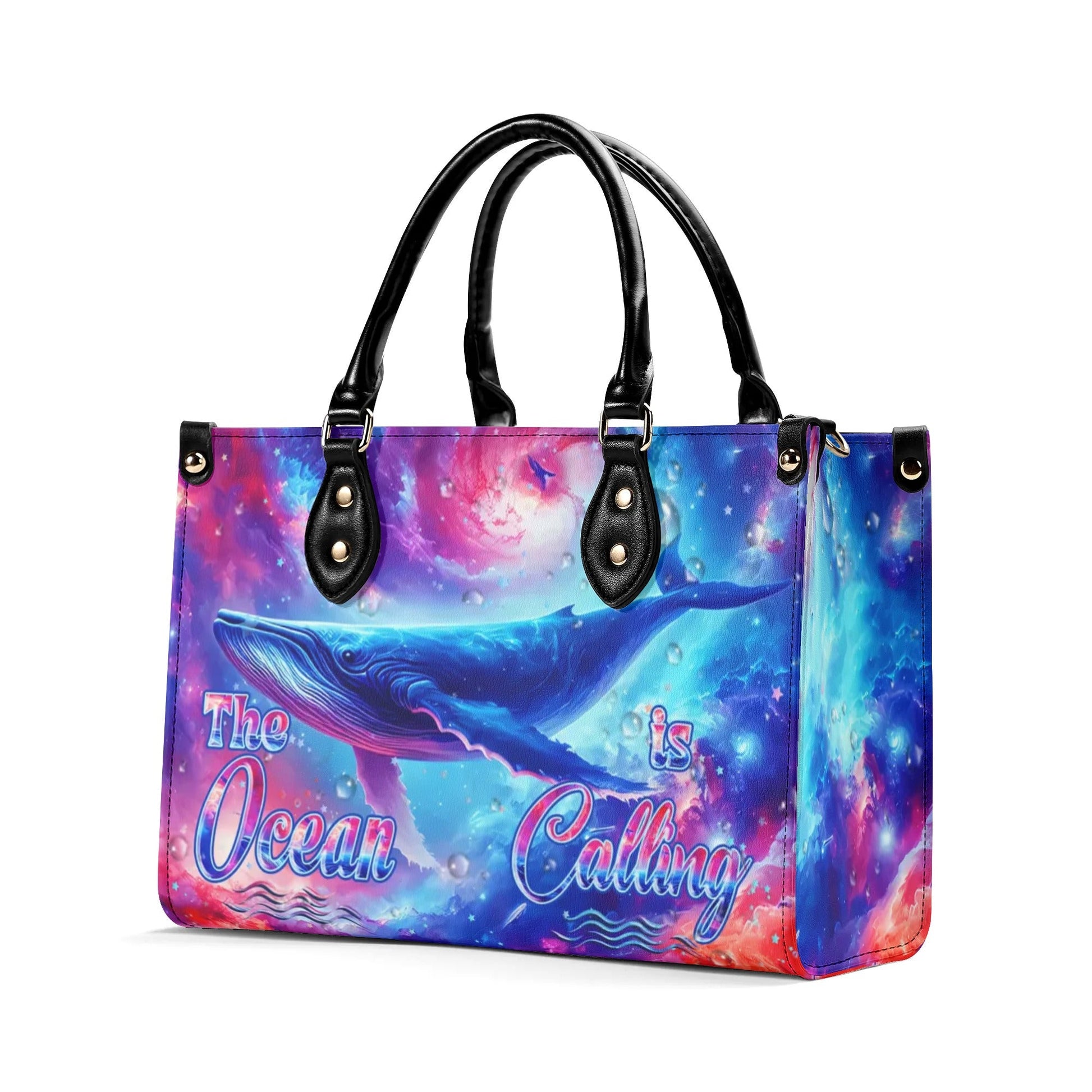 Bigcrowns THE OCEAN IS CALLING WHALE LEATHER HANDBAG N1906244