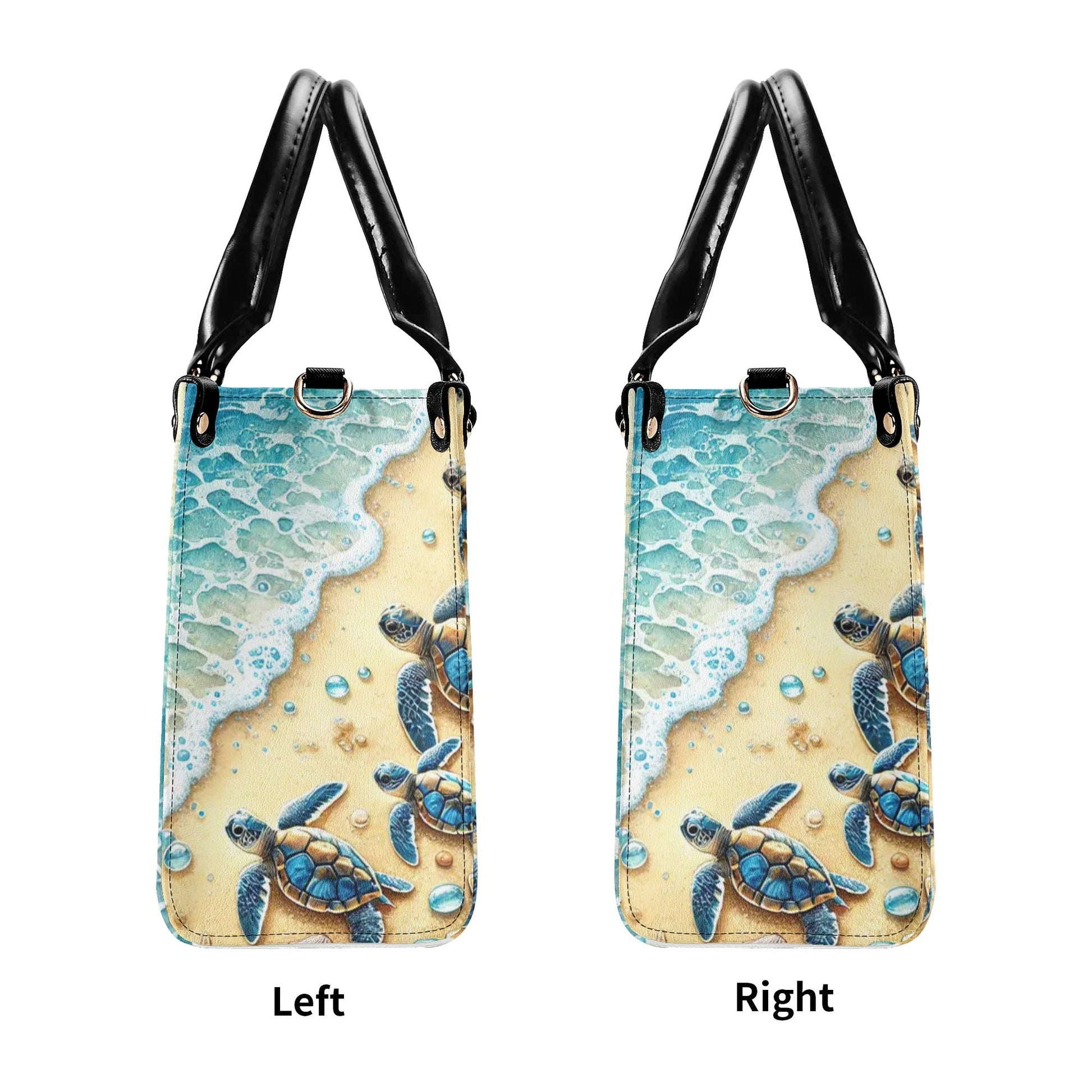 Bigcrowns AS FREE AS THE OCEAN TURTLE LEATHER HANDBAG O1409244