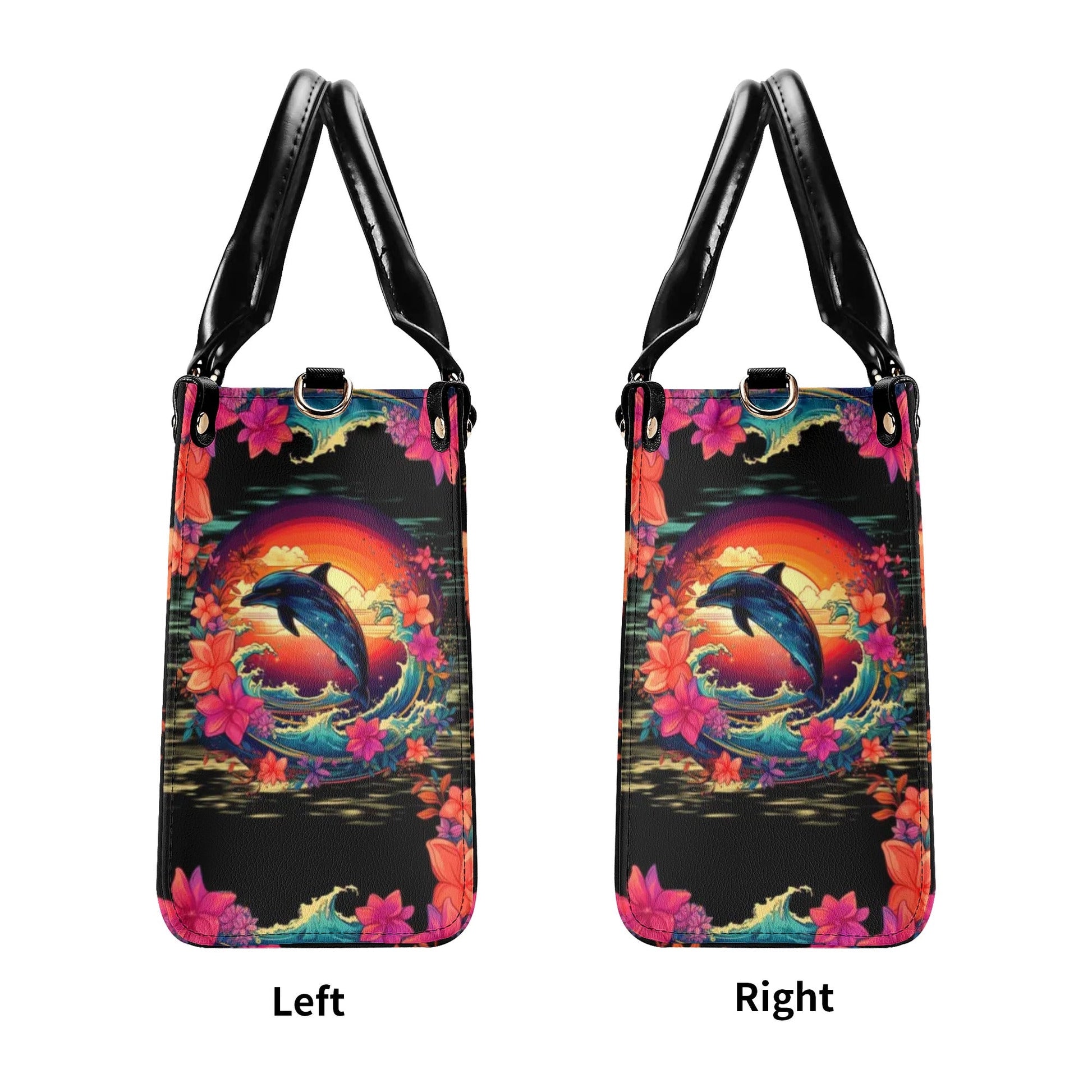 Bigcrowns SMELL THE SEA FEEL THE BREEZE DOLPHIN LEATHER HANDBAG R0107244