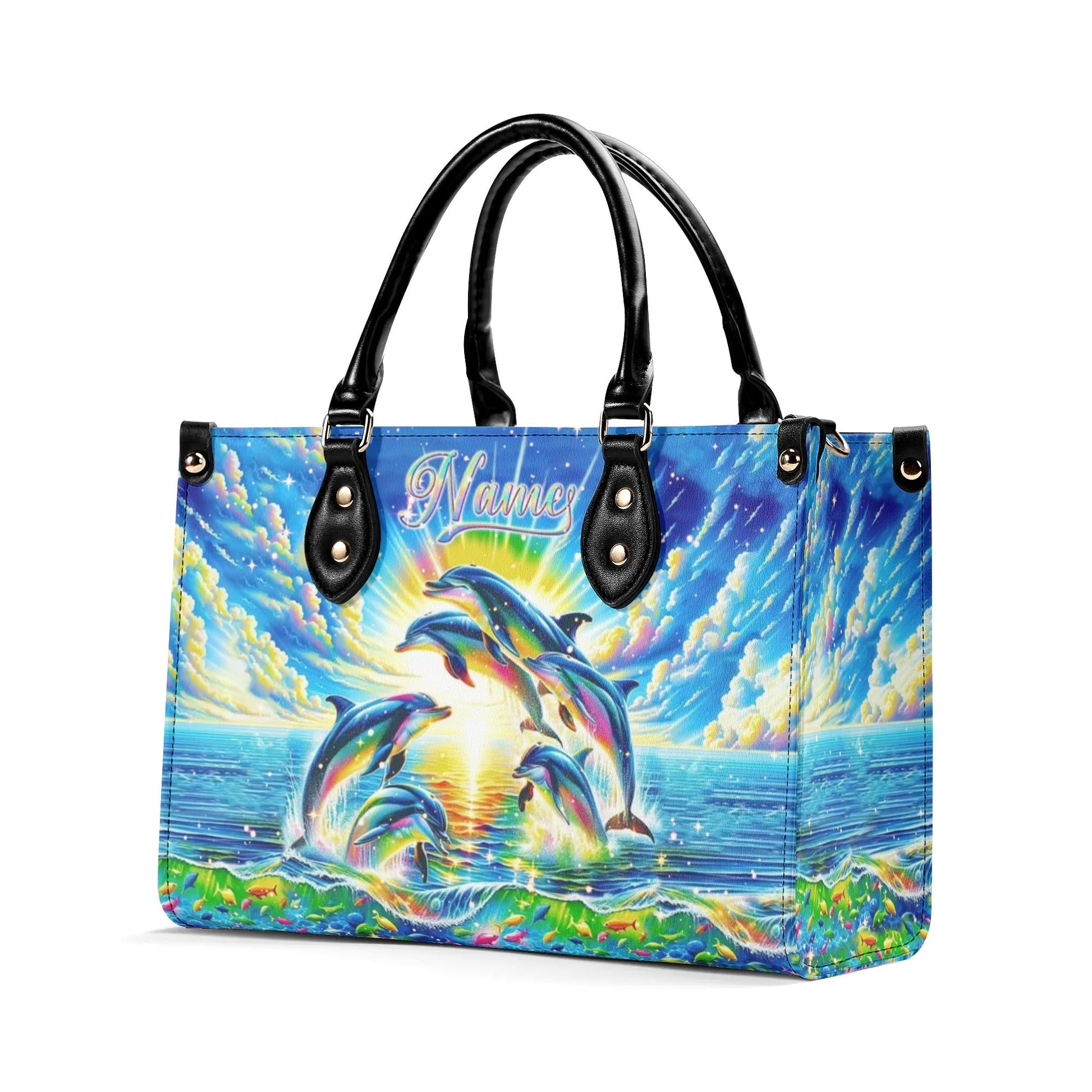 Bigcrowns COLORFUL DOLPHIN LEATHER HANDBAG T0708243