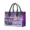 Bigcrowns MY BROOM BROKE CAMPING HALLOWEEN LEATHER HANDBAG N1109244