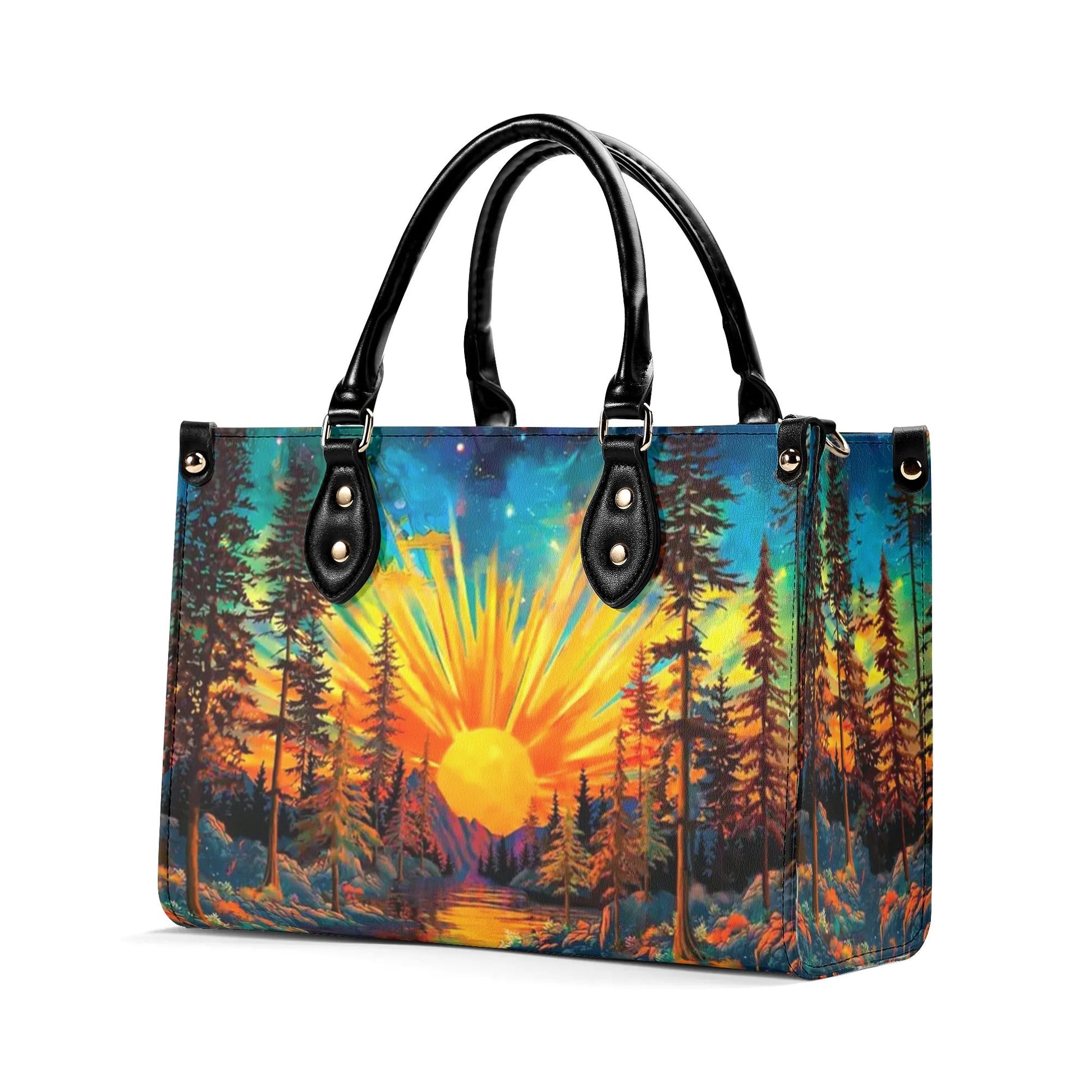 Bigcrowns BEAUTIFUL SUN SCENE LEATHER HANDBAG N1009243