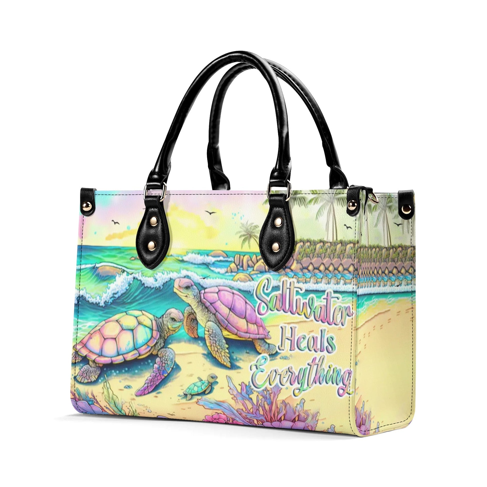 Bigcrowns SALTWATER HEALS EVERYTHING LEATHER HANDBAG N0807244