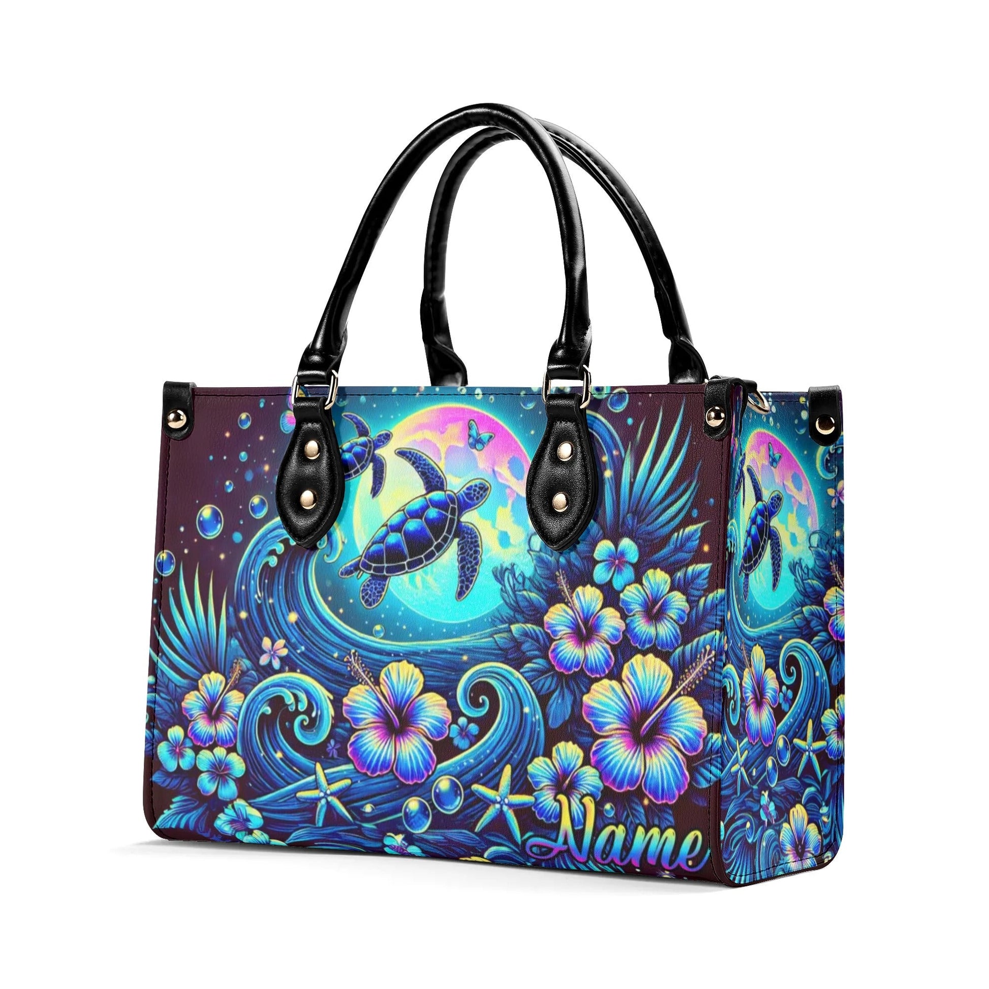 Bigcrowns TURTLE UNDER MOON LEATHER HANDBAG Z0908244
