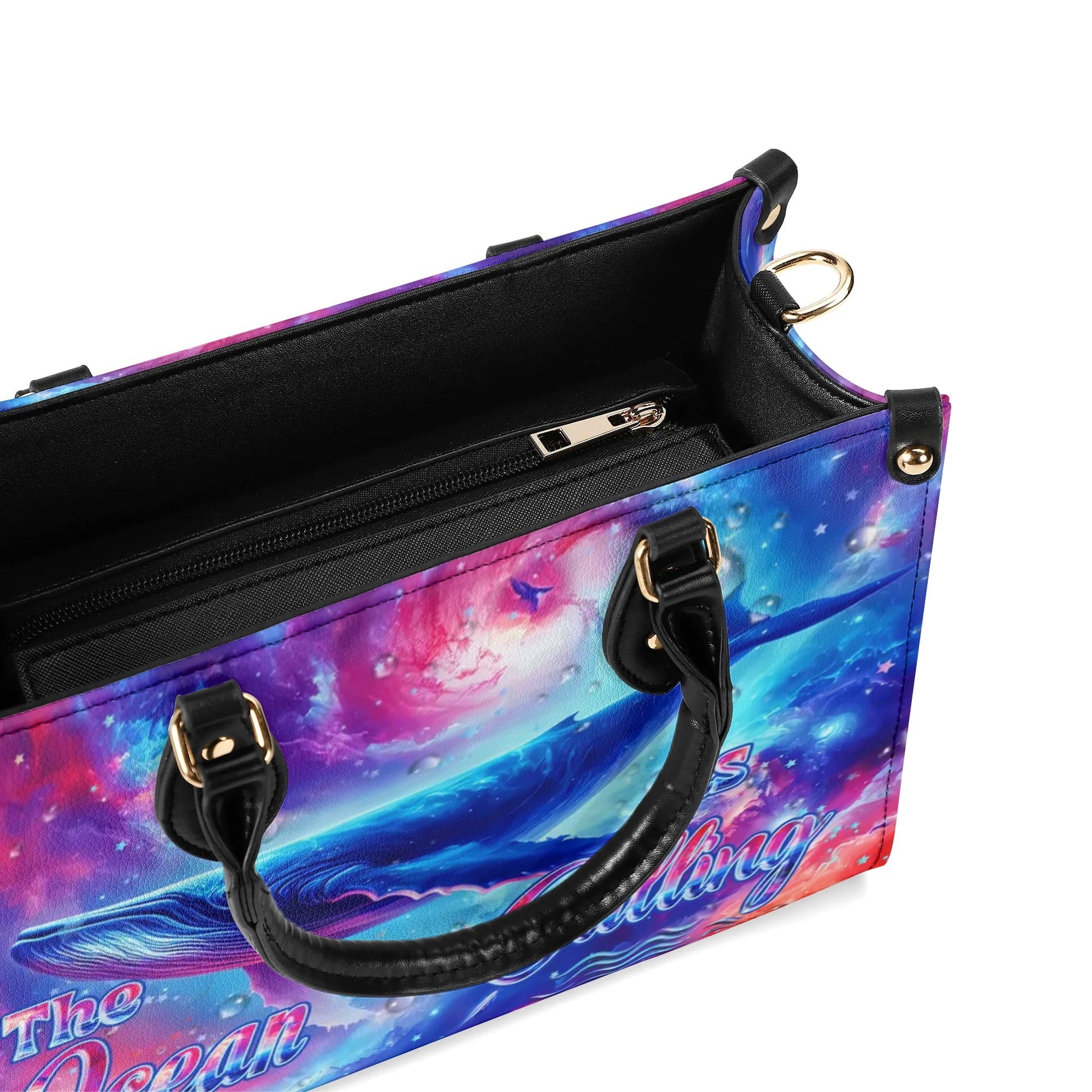 Bigcrowns THE OCEAN IS CALLING WHALE LEATHER HANDBAG N1906244