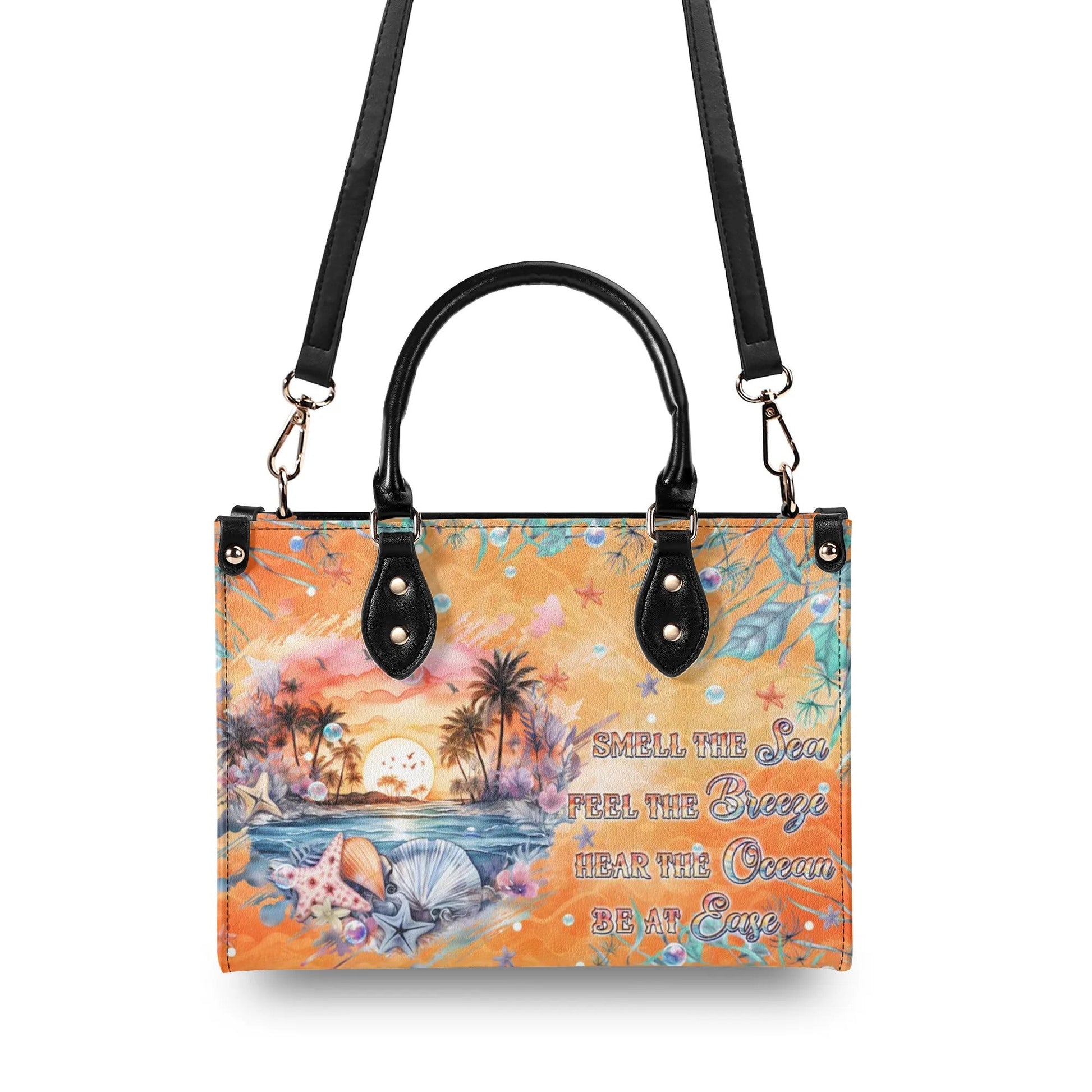 Bigcrowns SMELL THE SEA FEEL THE BREEZE TURTLE LEATHER HANDBAG TLPQ1308244