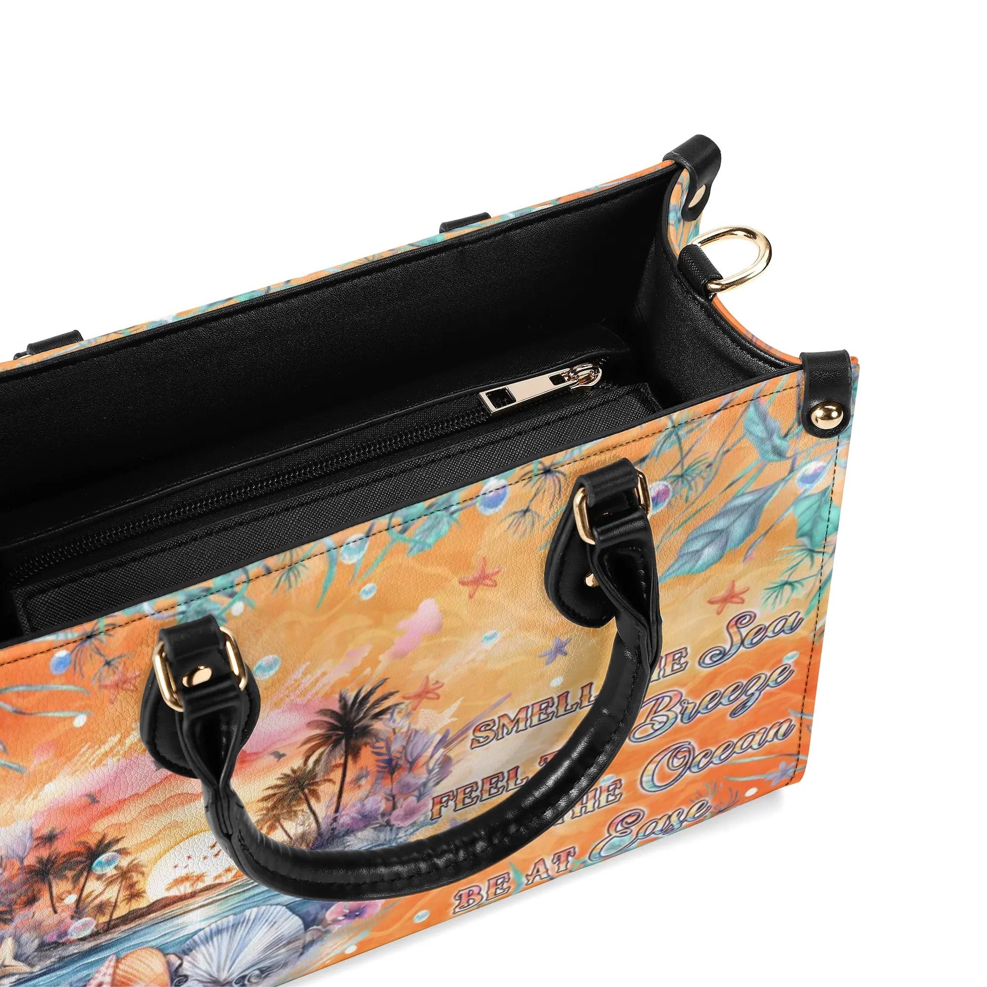 Bigcrowns SMELL THE SEA FEEL THE BREEZE TURTLE LEATHER HANDBAG TLPQ1308244