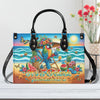 It'S 5 O'Clock Somewhere Parrot Leather Handbag