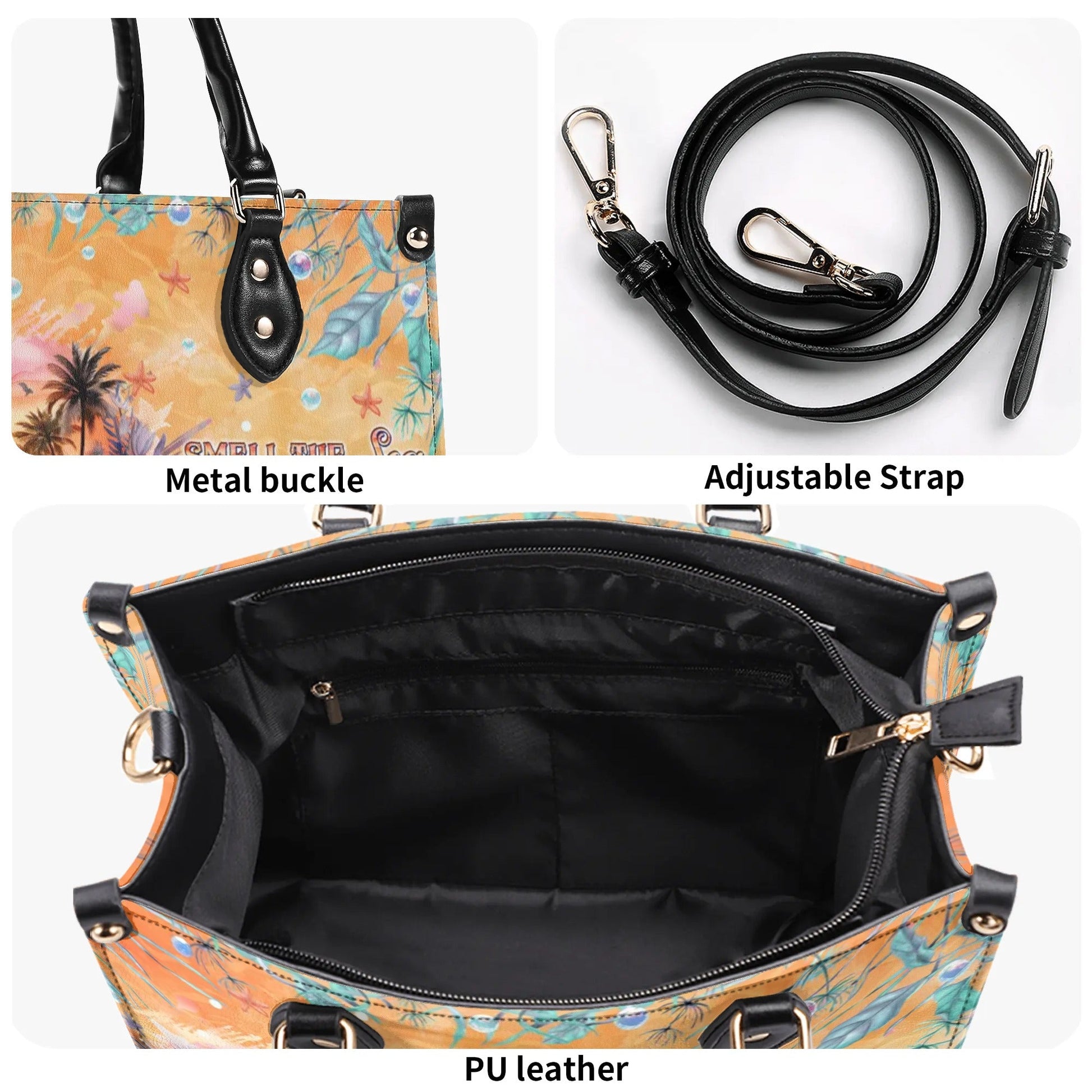 Bigcrowns SMELL THE SEA FEEL THE BREEZE TURTLE LEATHER HANDBAG TLPQ1308244