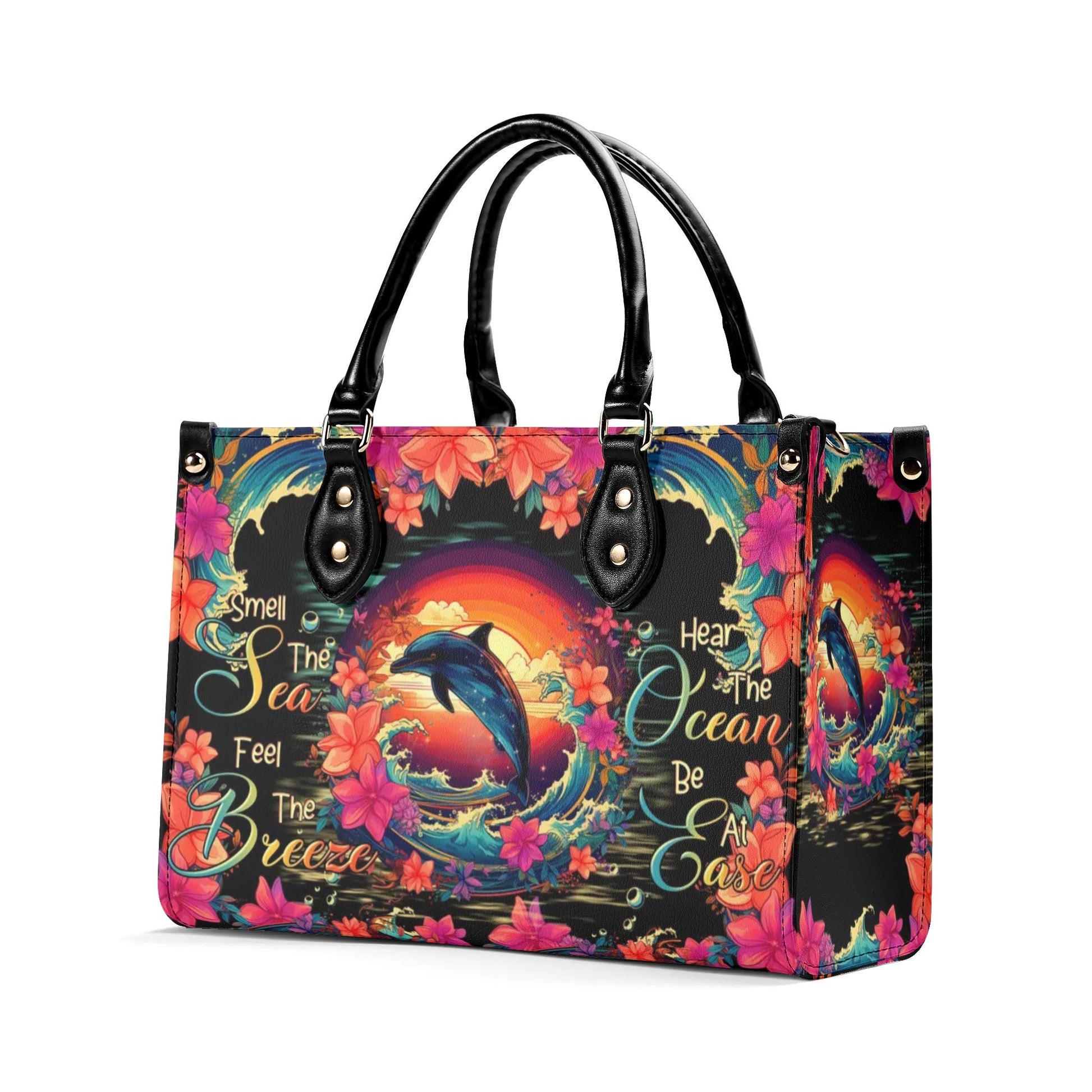 Bigcrowns SMELL THE SEA FEEL THE BREEZE DOLPHIN LEATHER HANDBAG R0107244