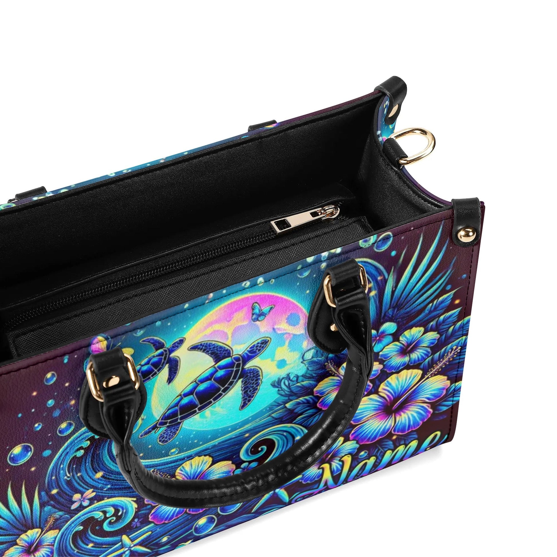 Bigcrowns TURTLE UNDER MOON LEATHER HANDBAG Z0908244