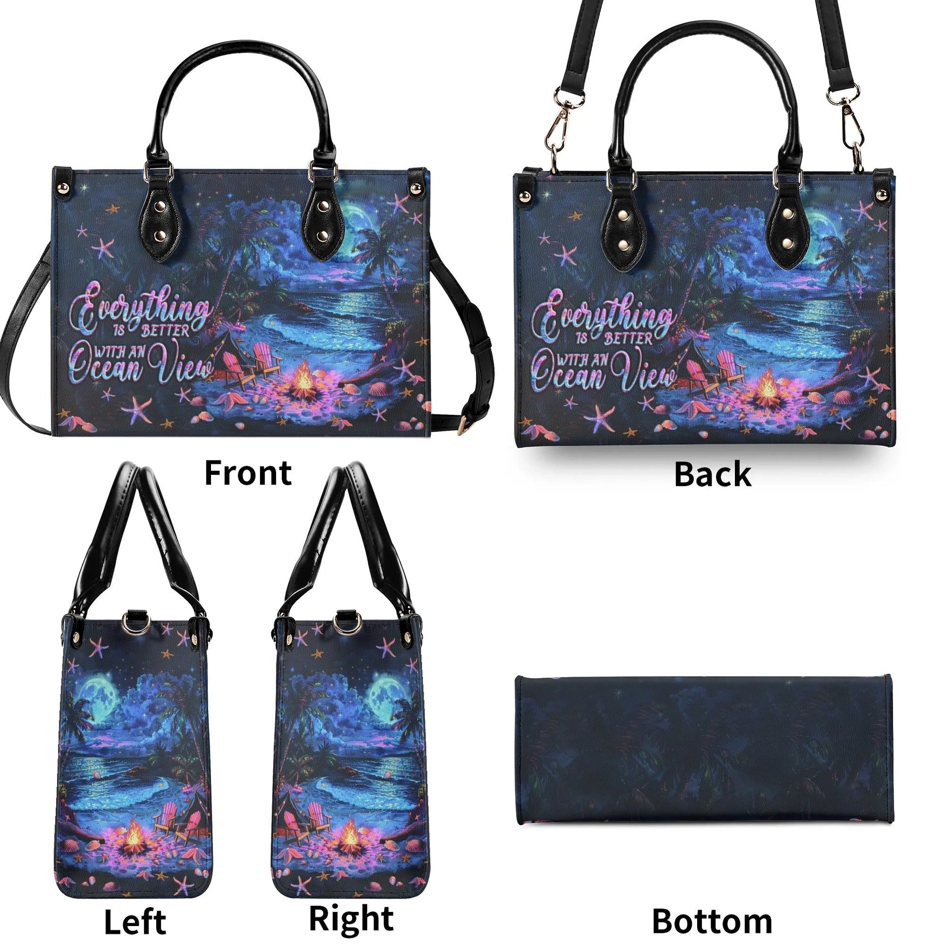 Bigcrowns EVERYTHING IS BETTER LEATHER HANDBAG TLPQ1106245