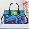 Bigcrowns BLUE TURTLE BEACH LEATHER HANDBAG T0303253