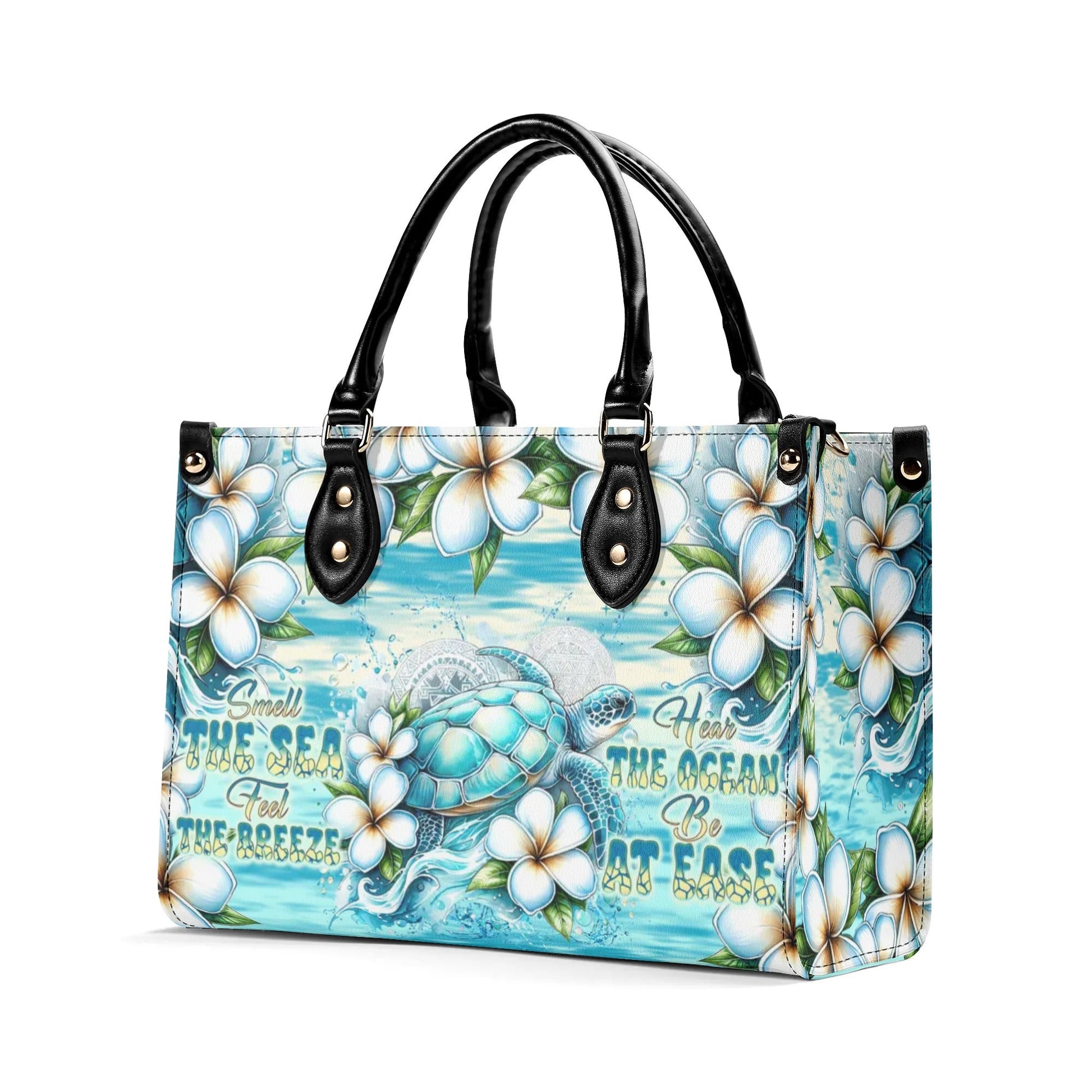 Bigcrowns SMELL THE SEA FEEL THE BREEZE TURTLE LEATHER HANDBAG T1007244