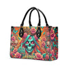 QUEEN SKULL LADY LEATHER HANDBAG - TLNZ2207242