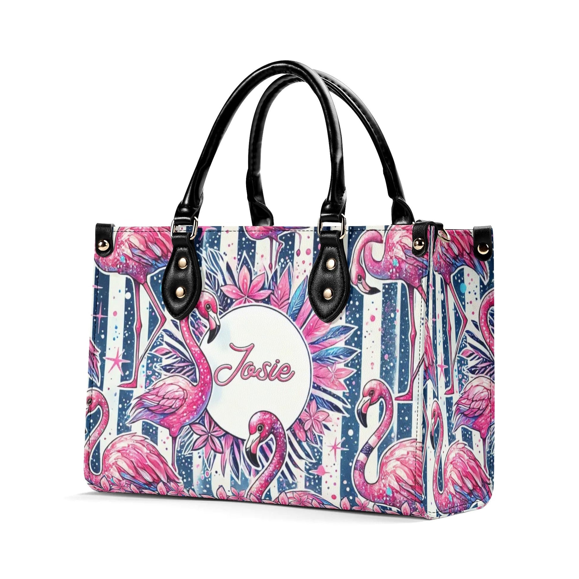 Bigcrowns FLAMINGO TROPICAL LEATHER HANDBAG R2707242
