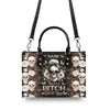 YES I'M A B BUT NOT YOURS MESSY BUN SKULL LEATHER HANDBAG - TLNO3005242
