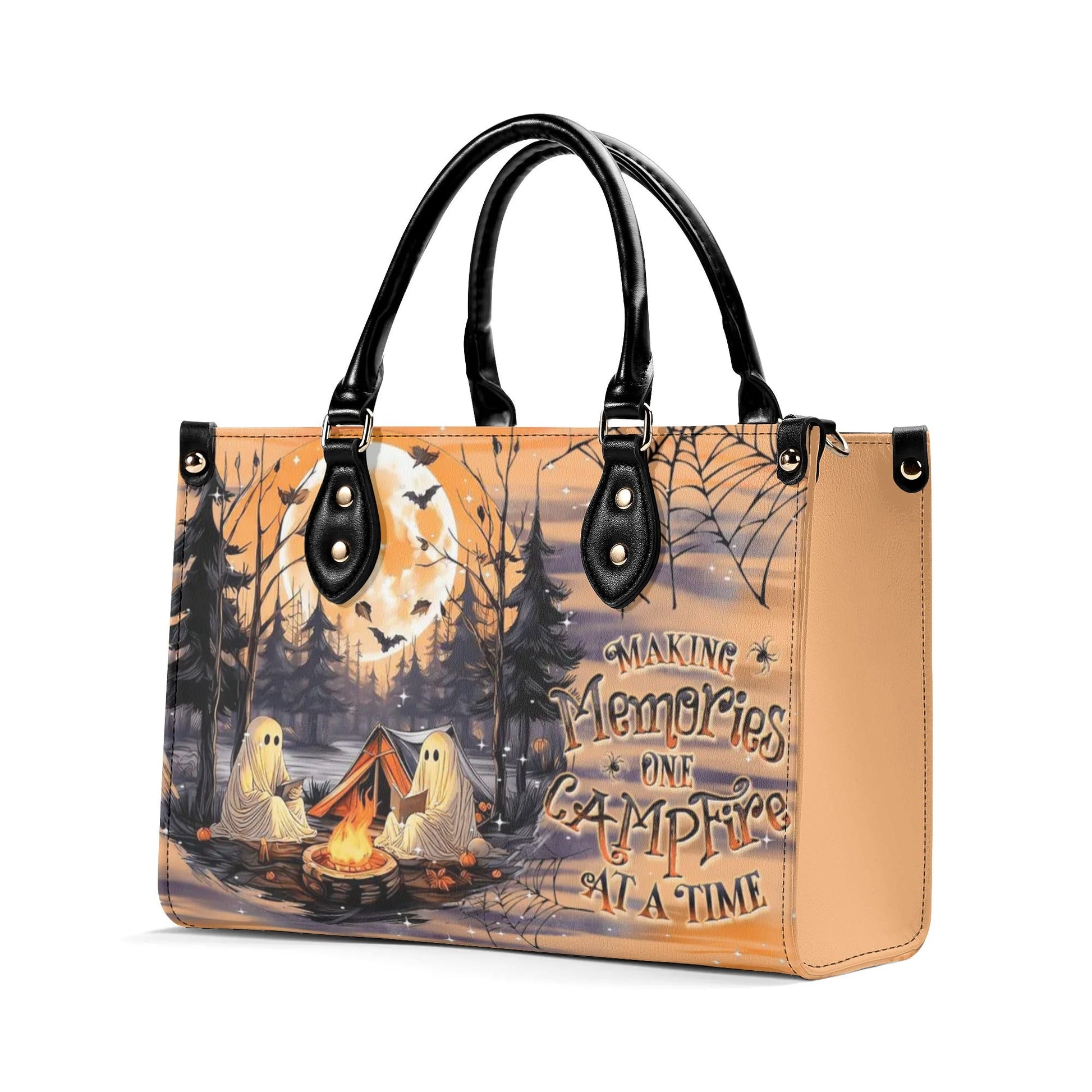 Bigcrowns MAKING MEMORIES ONE CAMPFIRE HALLOWEEN LEATHER HANDBAG YHDU1209243