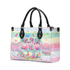 Bigcrowns DON'T WORRY BEACH HAPPY FLAMINGO LEATHER HANDBAG T2507243