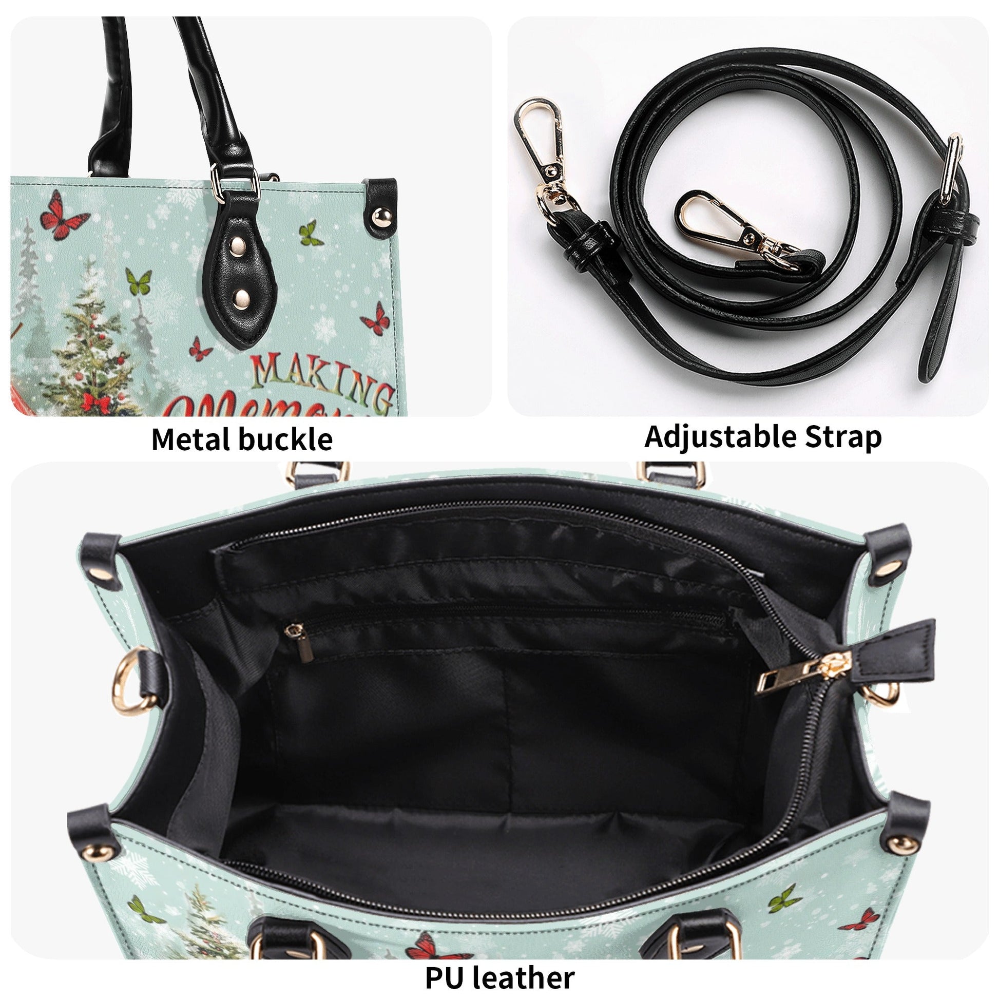 Bigcrowns MAKING MEMORIES ONE CAMPFIRE CHRISTMAS LEATHER HANDBAG N2510244