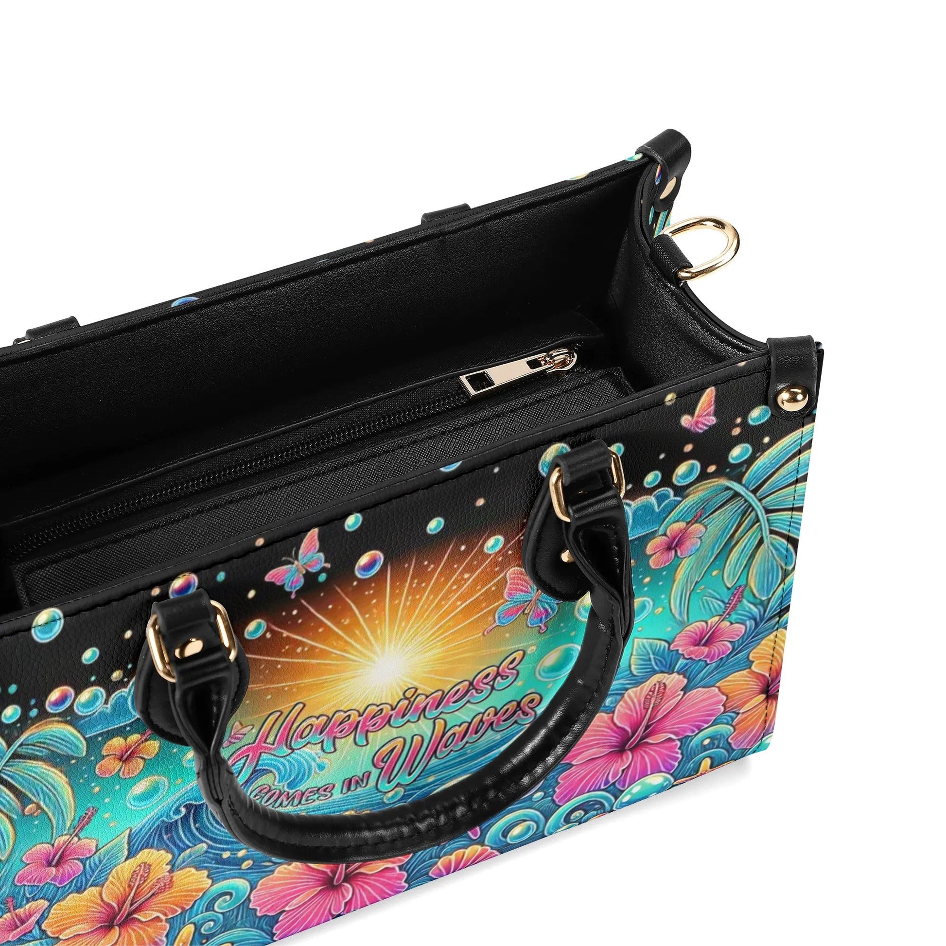 Bigcrowns HAPPINESS COMES IN WAVES LEATHER HANDBAG TLPQ0608244