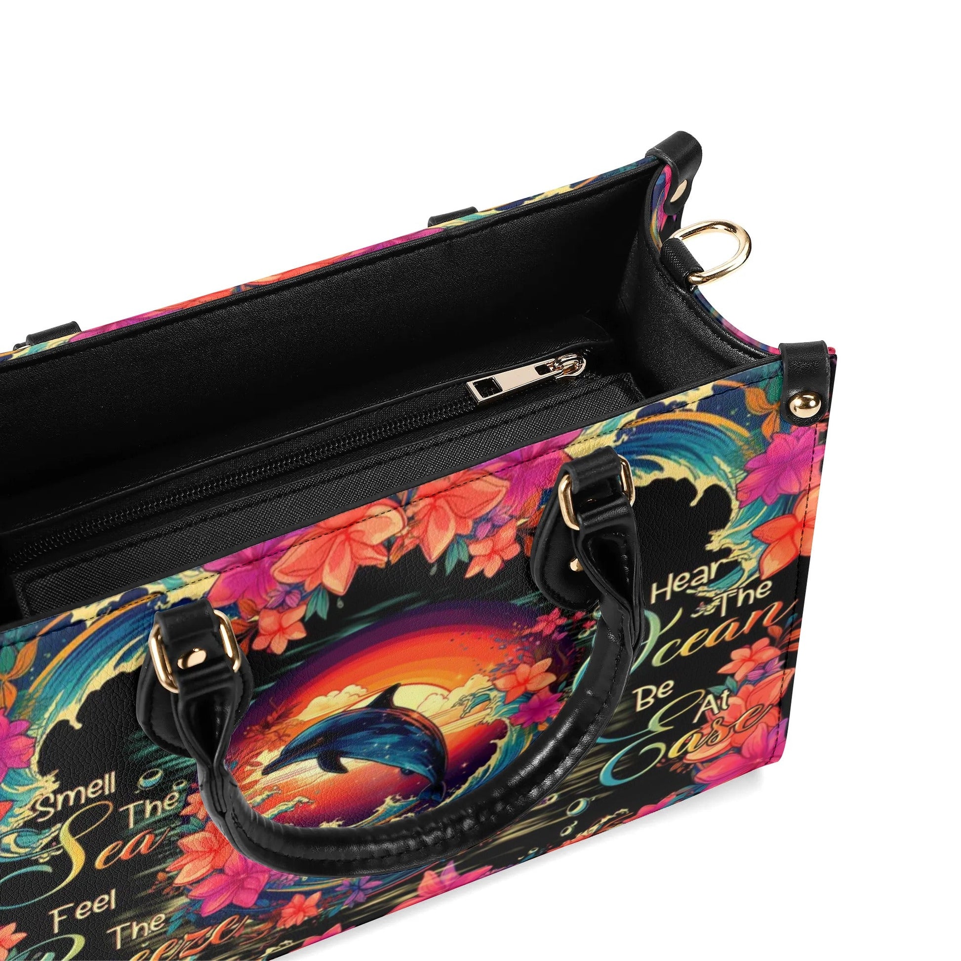 Bigcrowns SMELL THE SEA FEEL THE BREEZE DOLPHIN LEATHER HANDBAG R0107244