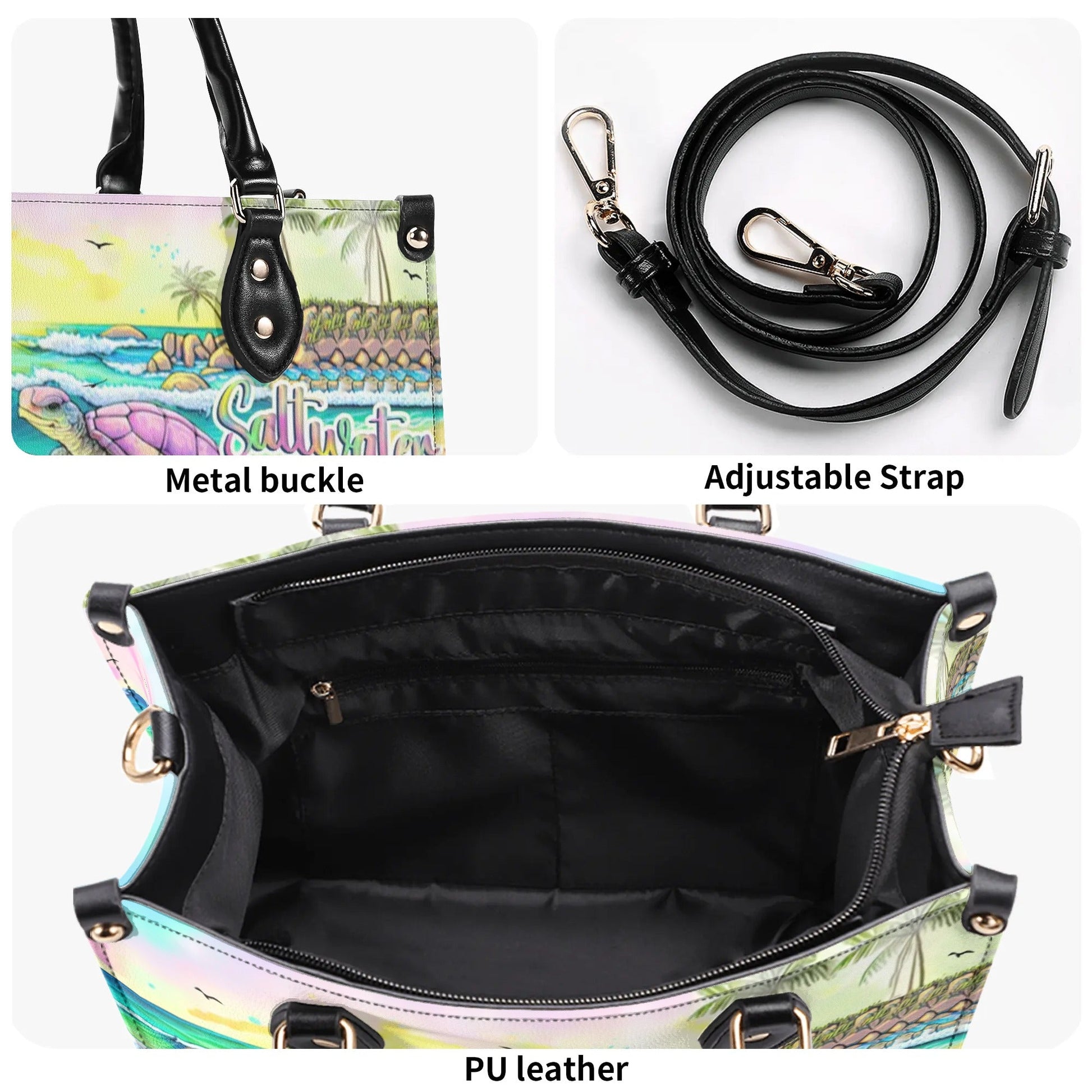 Bigcrowns SALTWATER HEALS EVERYTHING LEATHER HANDBAG N0807244