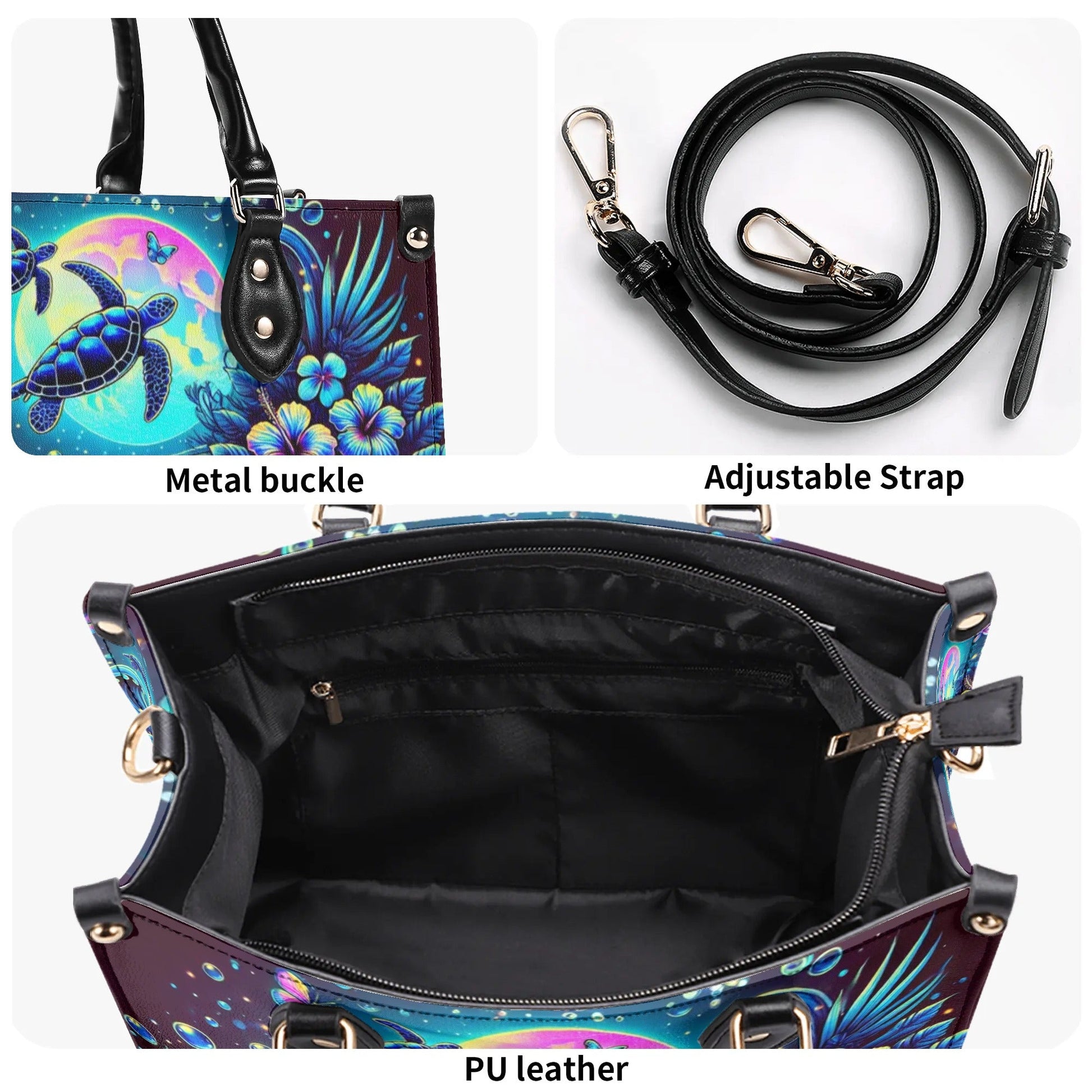 Bigcrowns TURTLE UNDER MOON LEATHER HANDBAG Z0908244