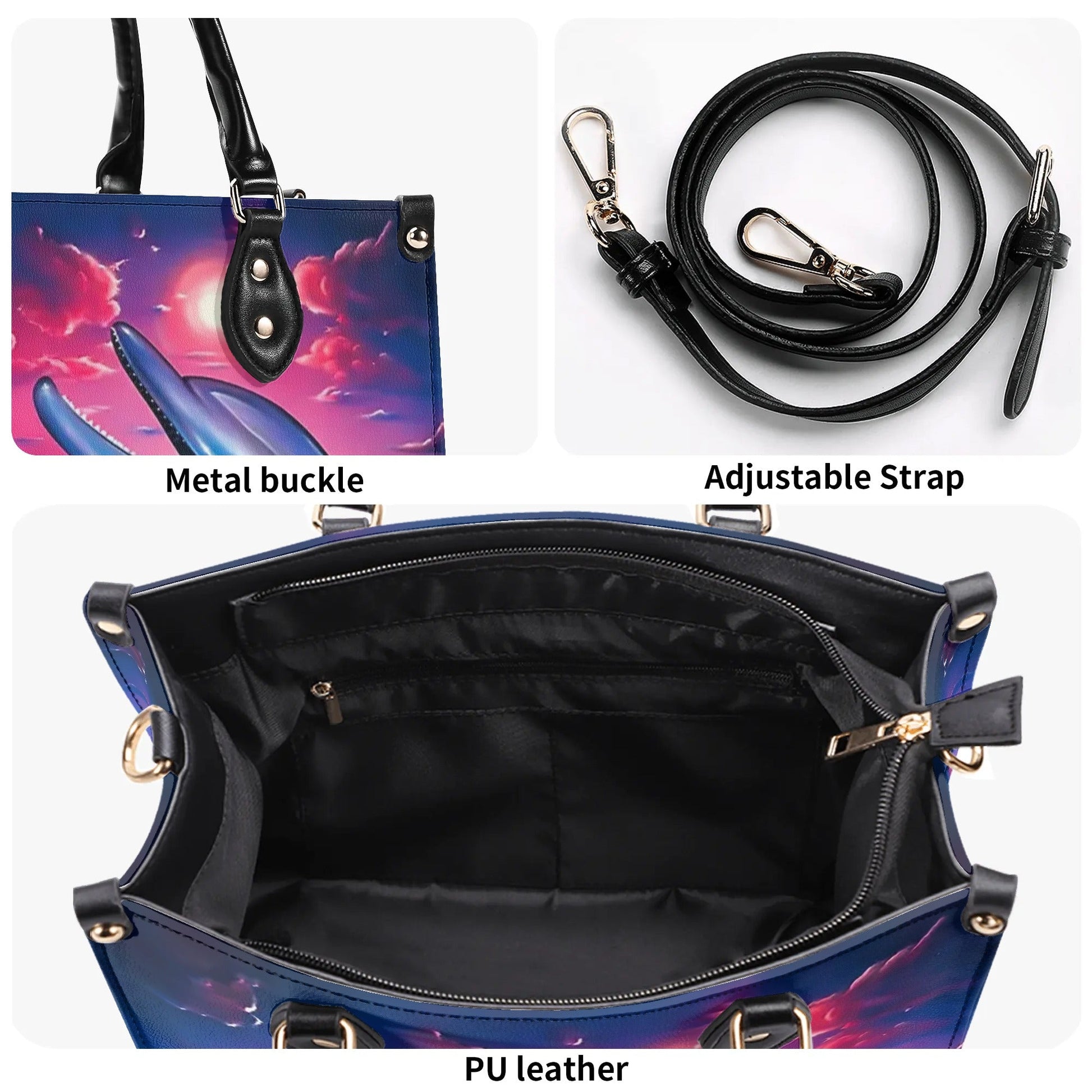 Bigcrowns DOLPHIN LOVE BEACH LEATHER HANDBAG G0609241