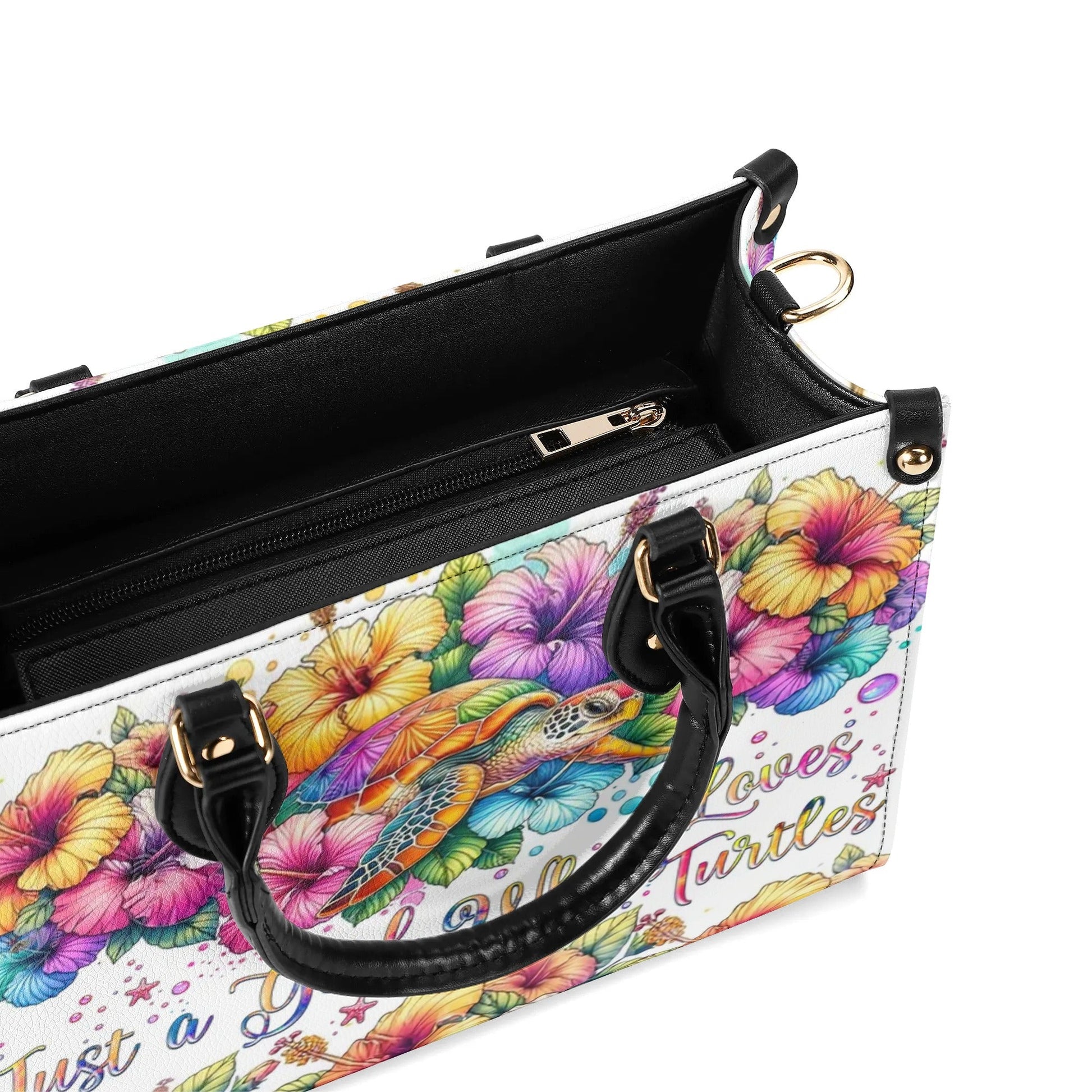 Bigcrowns JUST A GIRL WHO LOVES TURTLES LEATHER HANDBAG Z1207244