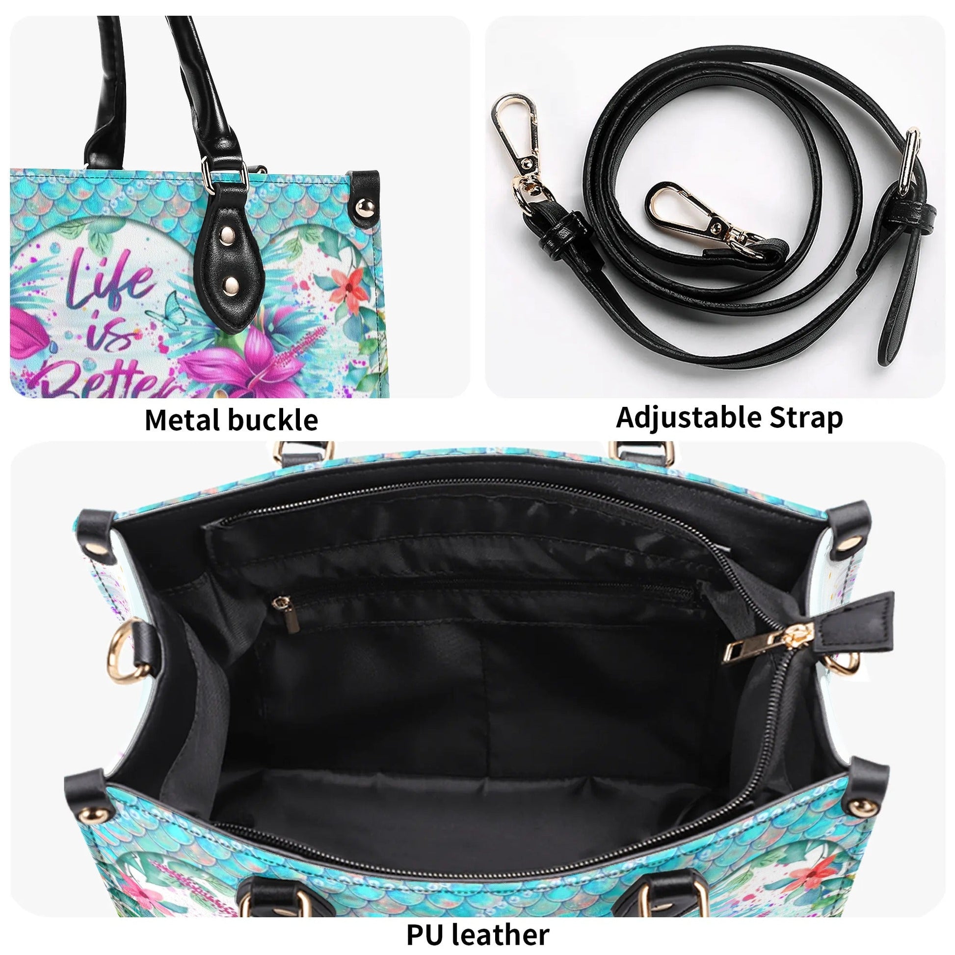 Bigcrowns LIFE IS BETTER IN FLIP FLOPS LEATHER HANDBAG T2606244