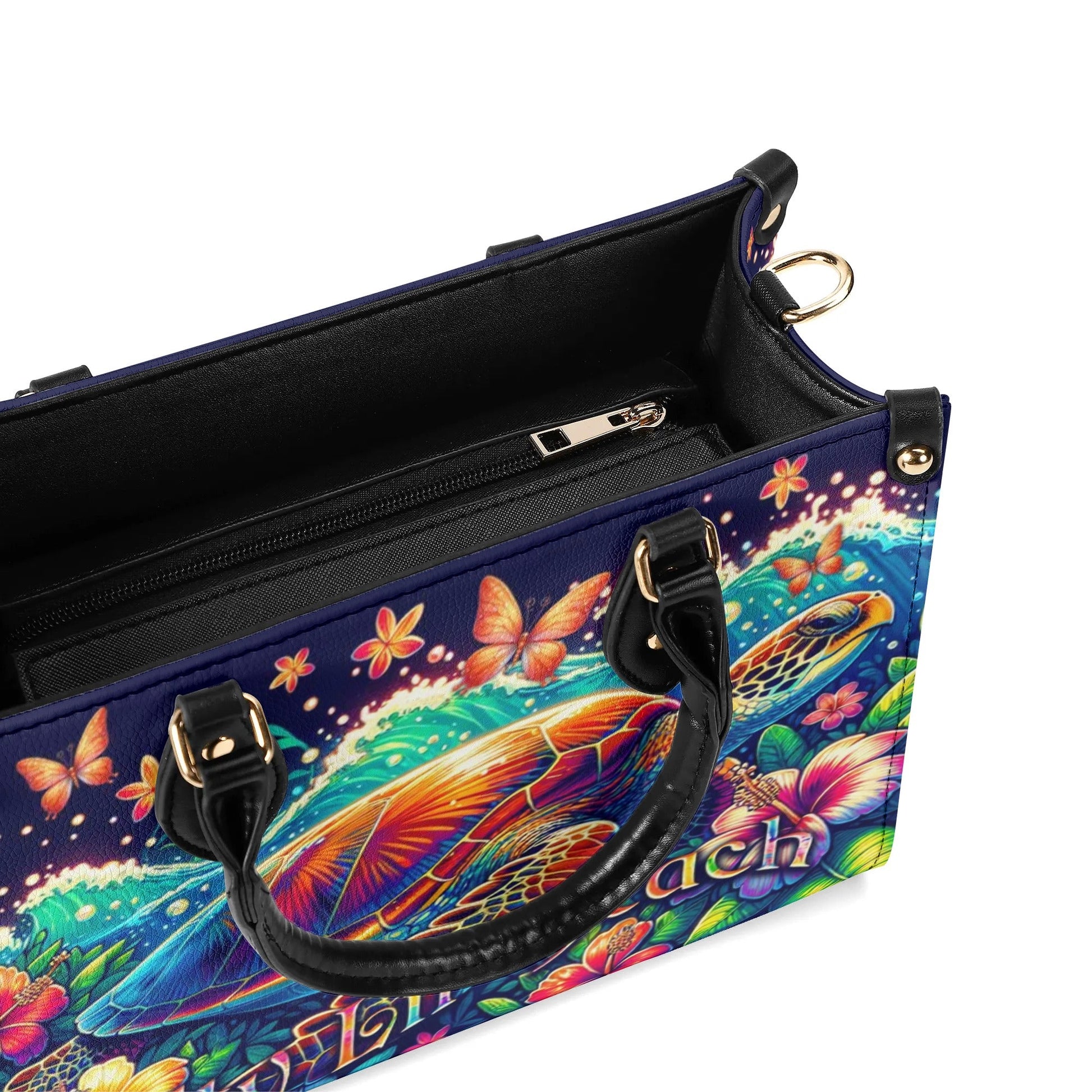 Bigcrowns SALTY LIL' BEACH TURTLE LEATHER HANDBAG O0507245