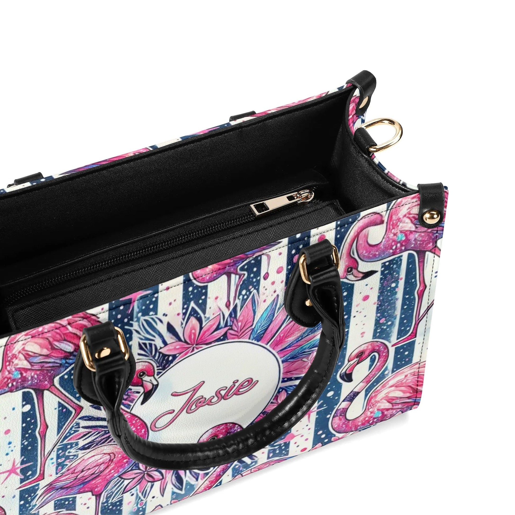 Bigcrowns FLAMINGO TROPICAL LEATHER HANDBAG R2707242