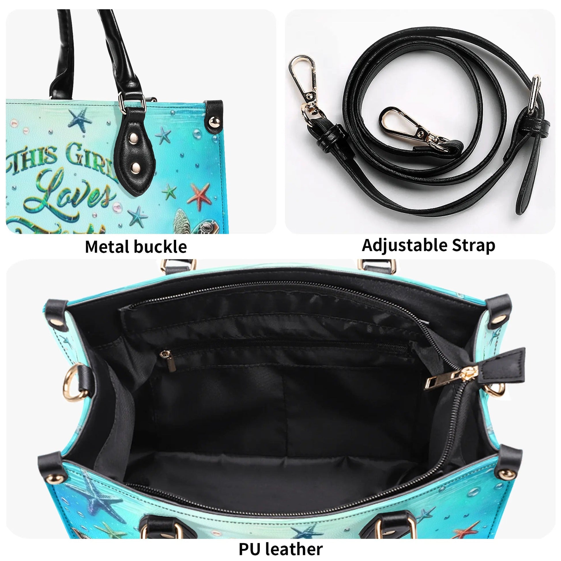 Bigcrowns THIS GIRL LOVES TURTLES LEATHER HANDBAG G0506244