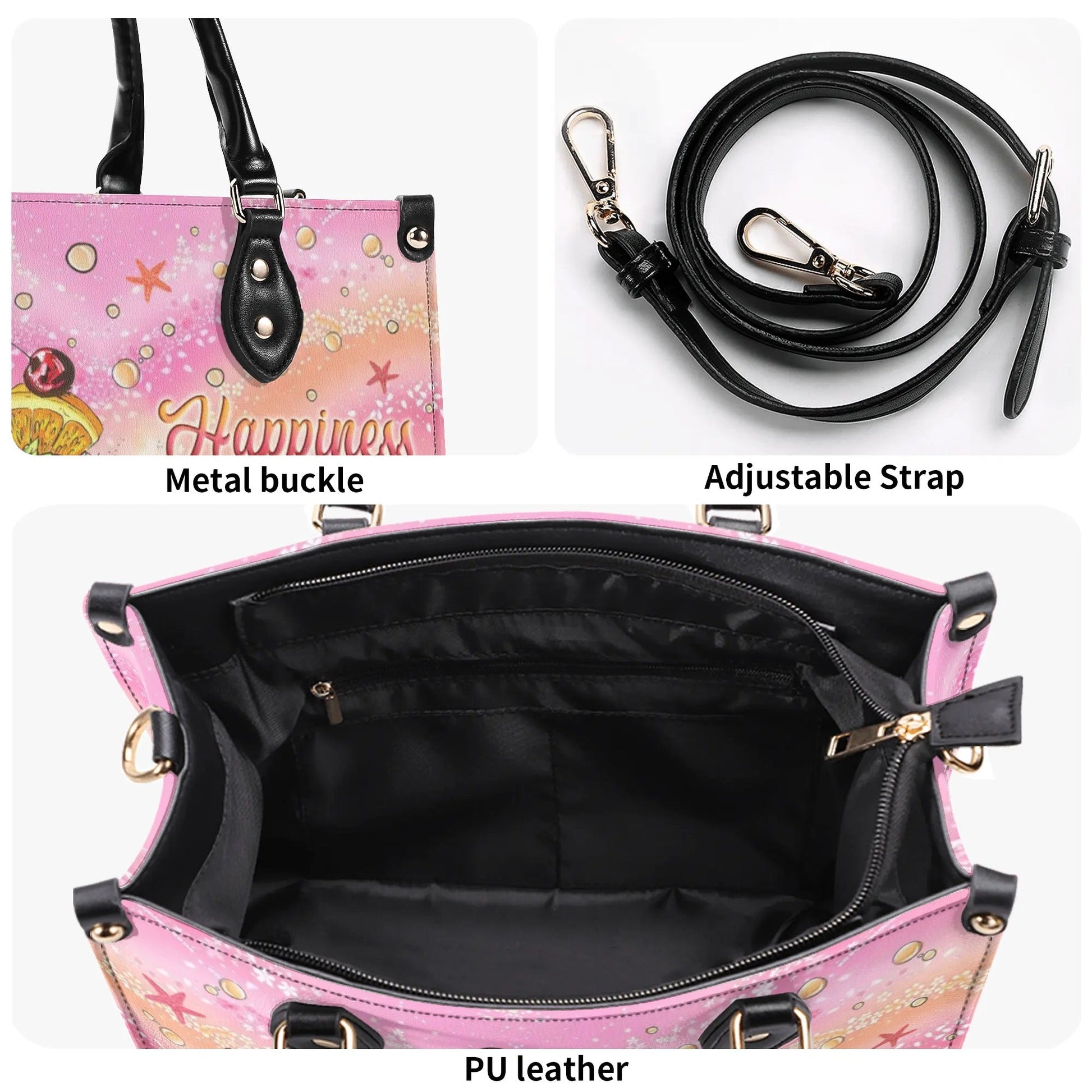 Bigcrowns HAPPINESS IS WALKING ON THE BEACH LEATHER HANDBAG N2108244