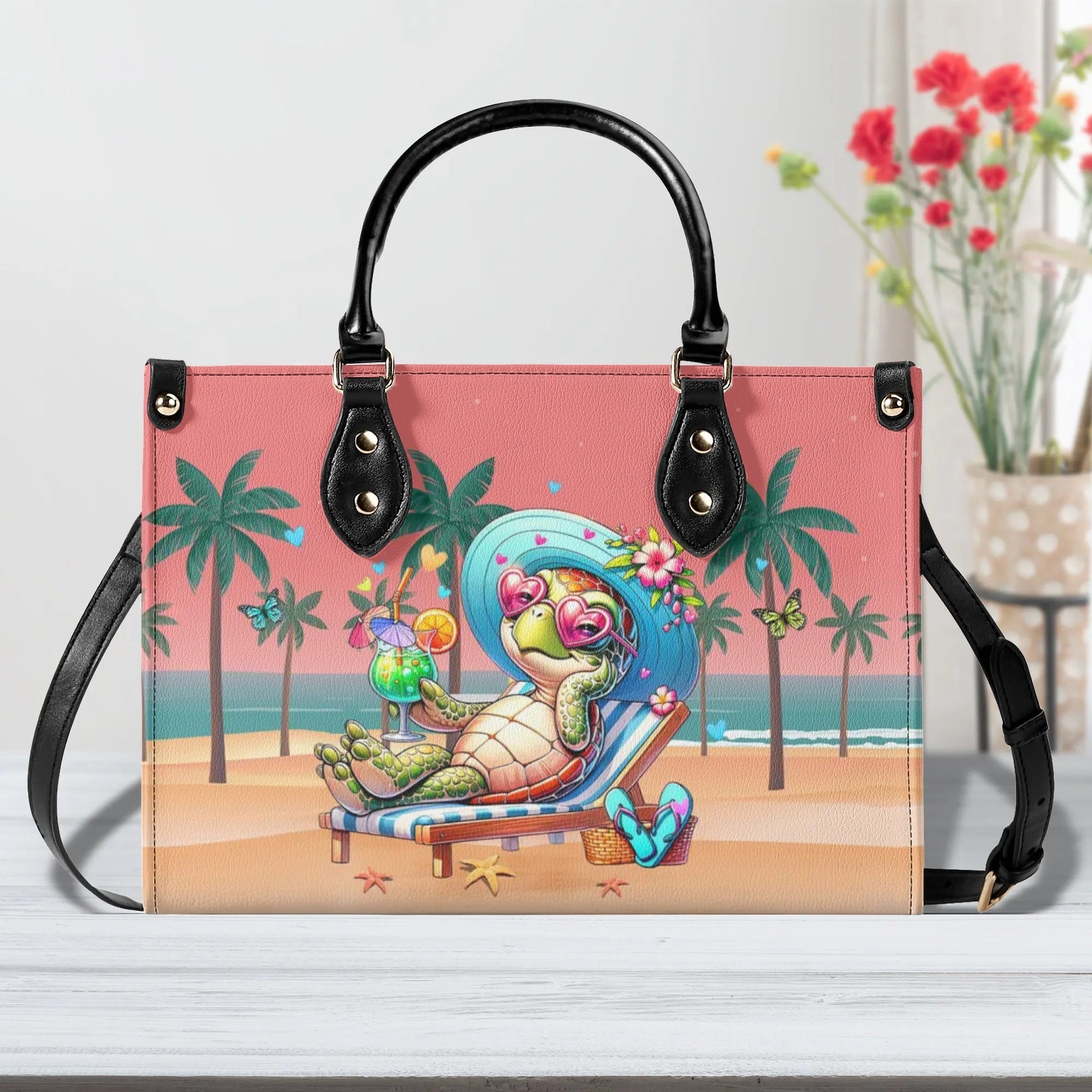 Bigcrowns BEACH TURTLE LEATHER HANDBAG G2208244