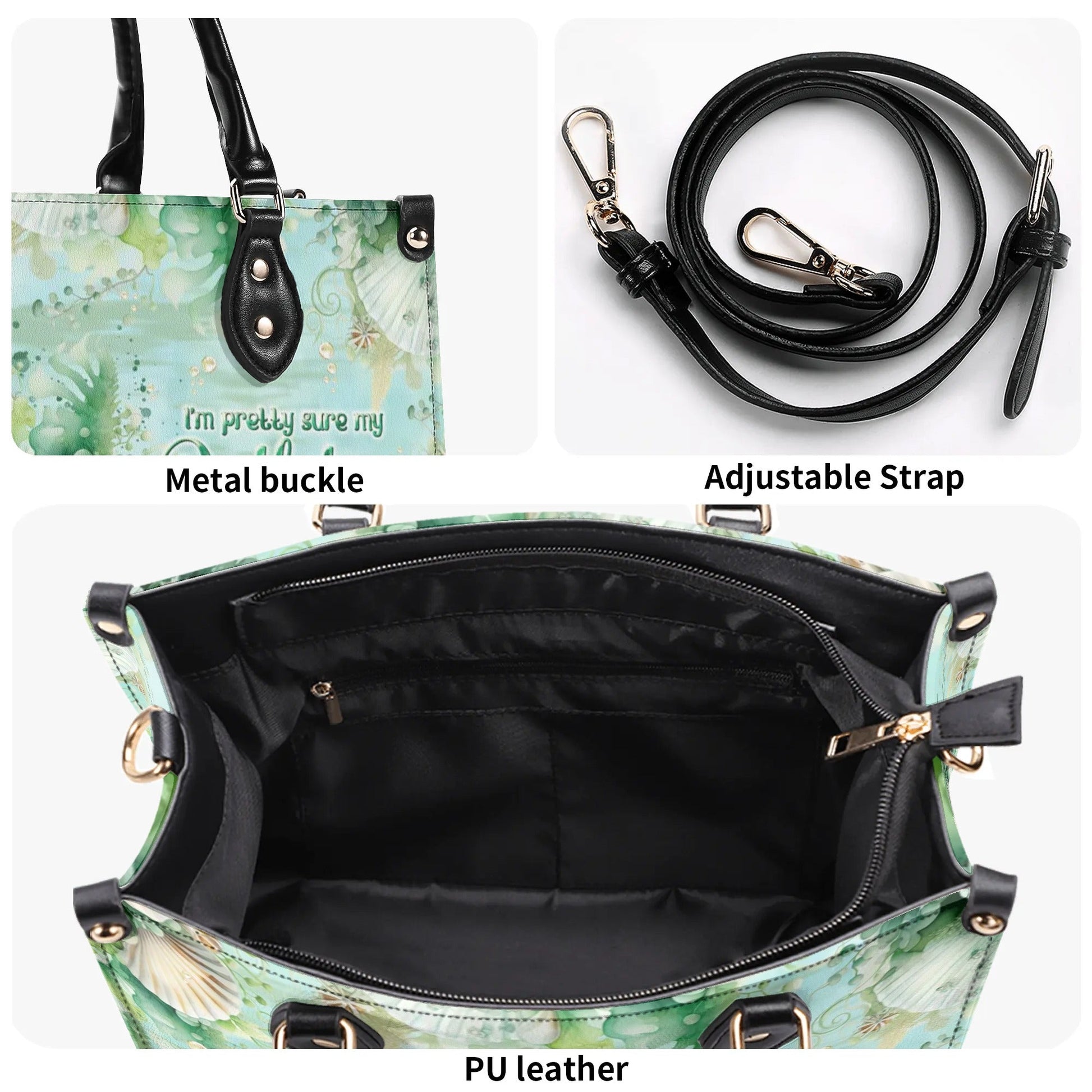 Bigcrowns I'M PRETTY SURE MY BIRTHSTONE IS A SEASHELL LEATHER HANDBAG T3107243
