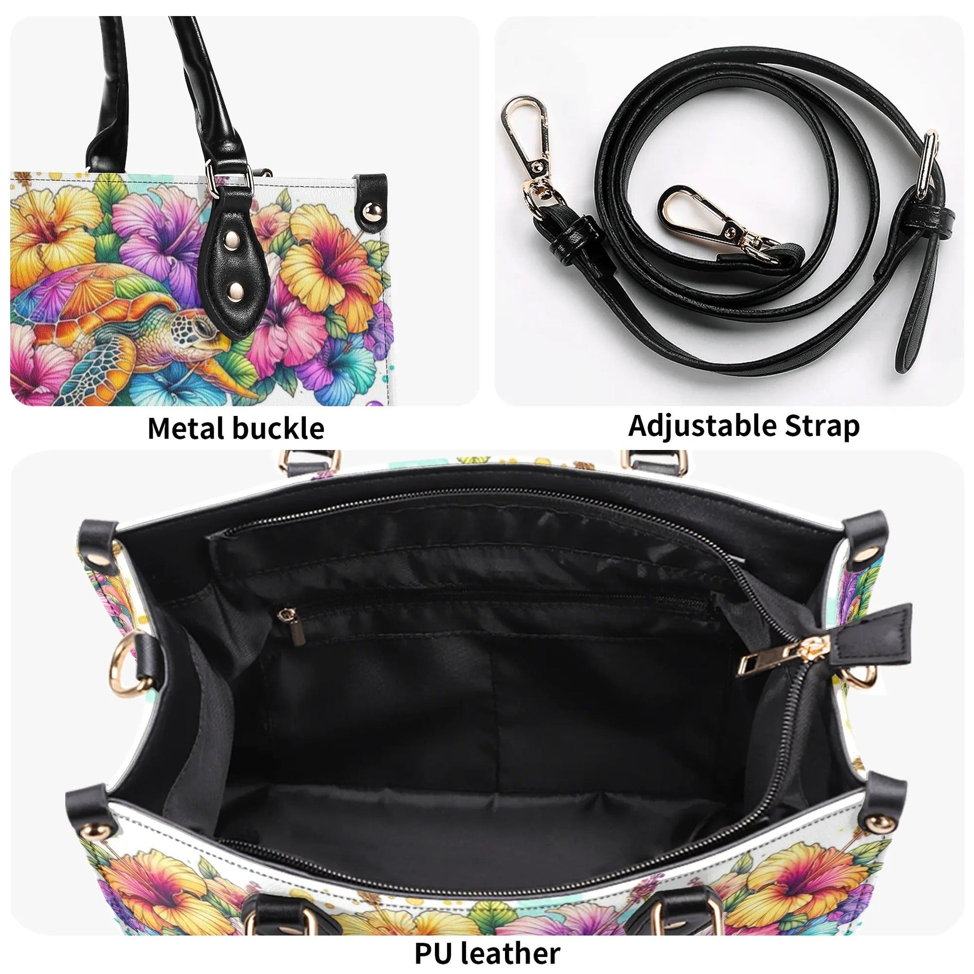 Bigcrowns JUST A GIRL WHO LOVES TURTLES LEATHER HANDBAG Z1207244