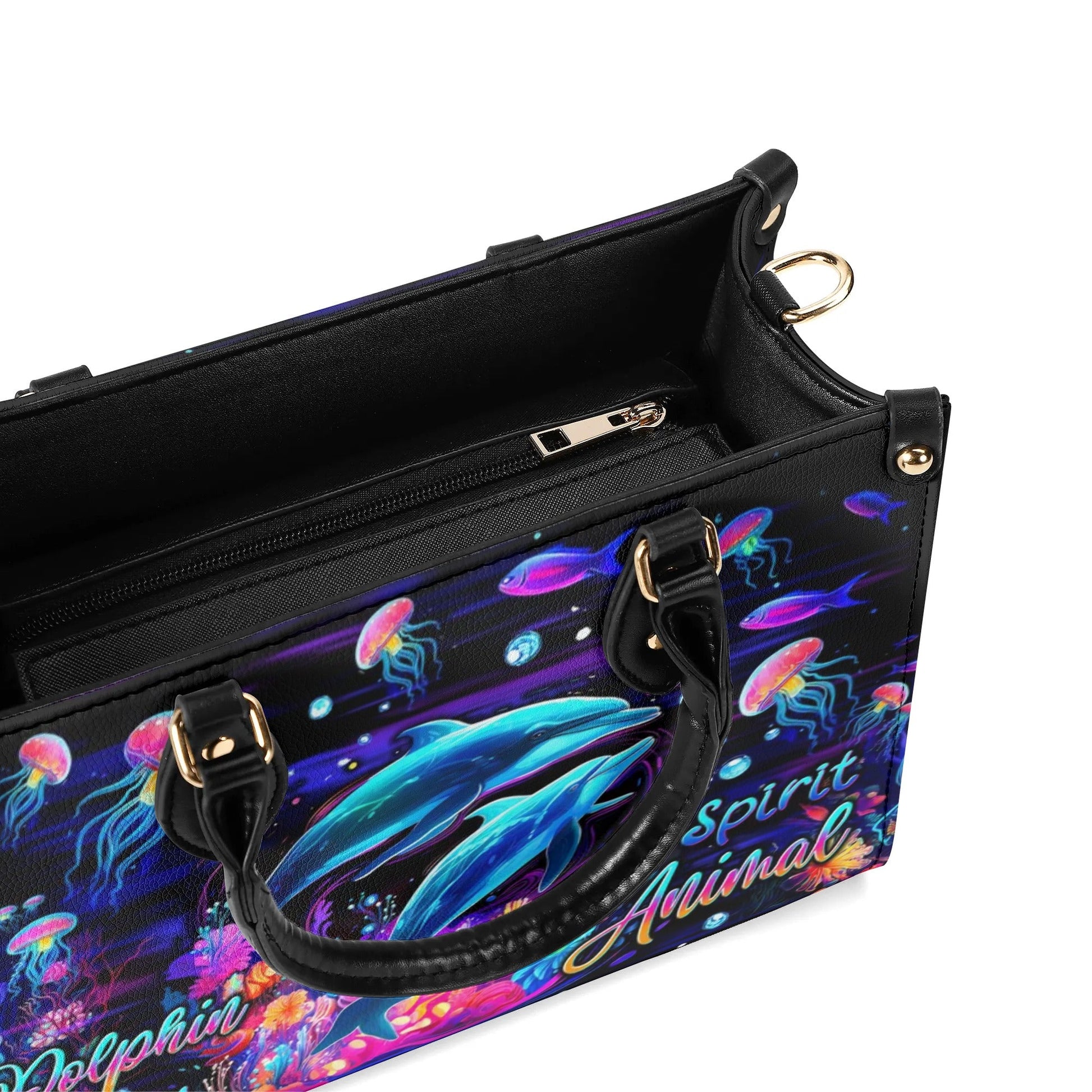 Bigcrowns DOLPHIN IS MY SPIRIT ANIMAL LEATHER HANDBAG W1306245