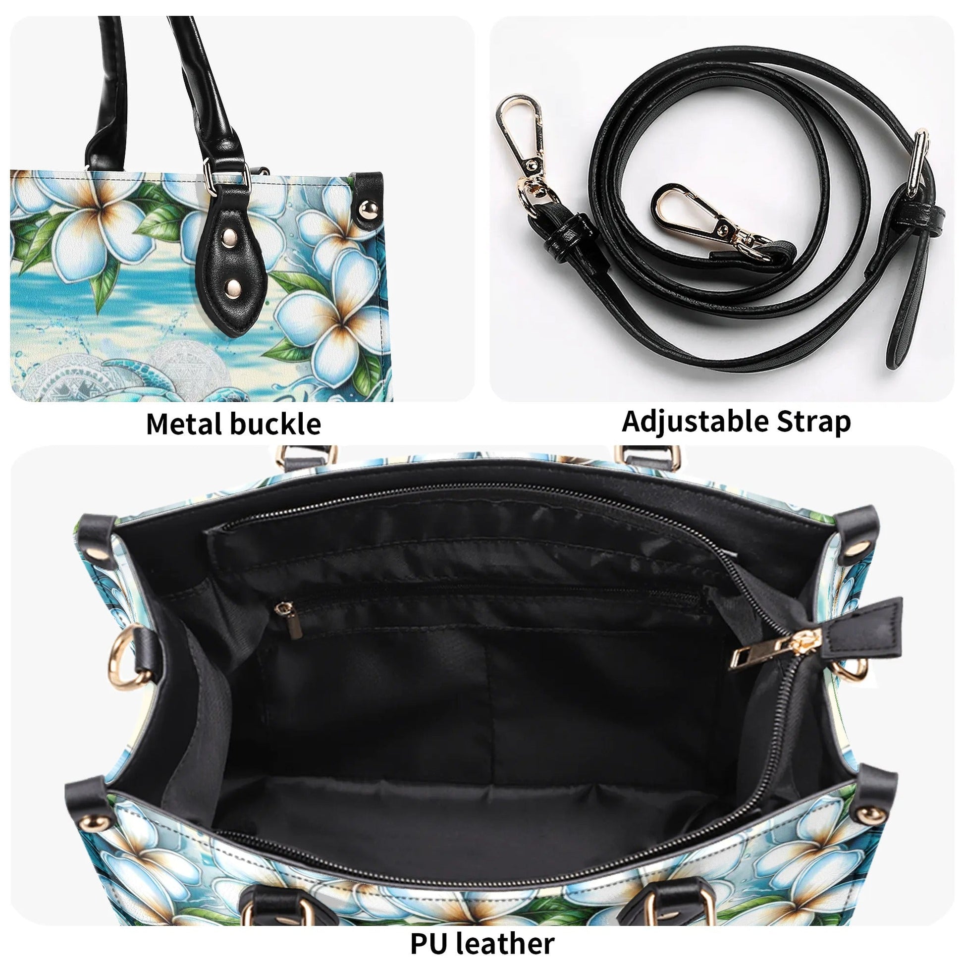 Bigcrowns SMELL THE SEA FEEL THE BREEZE TURTLE LEATHER HANDBAG T1007244