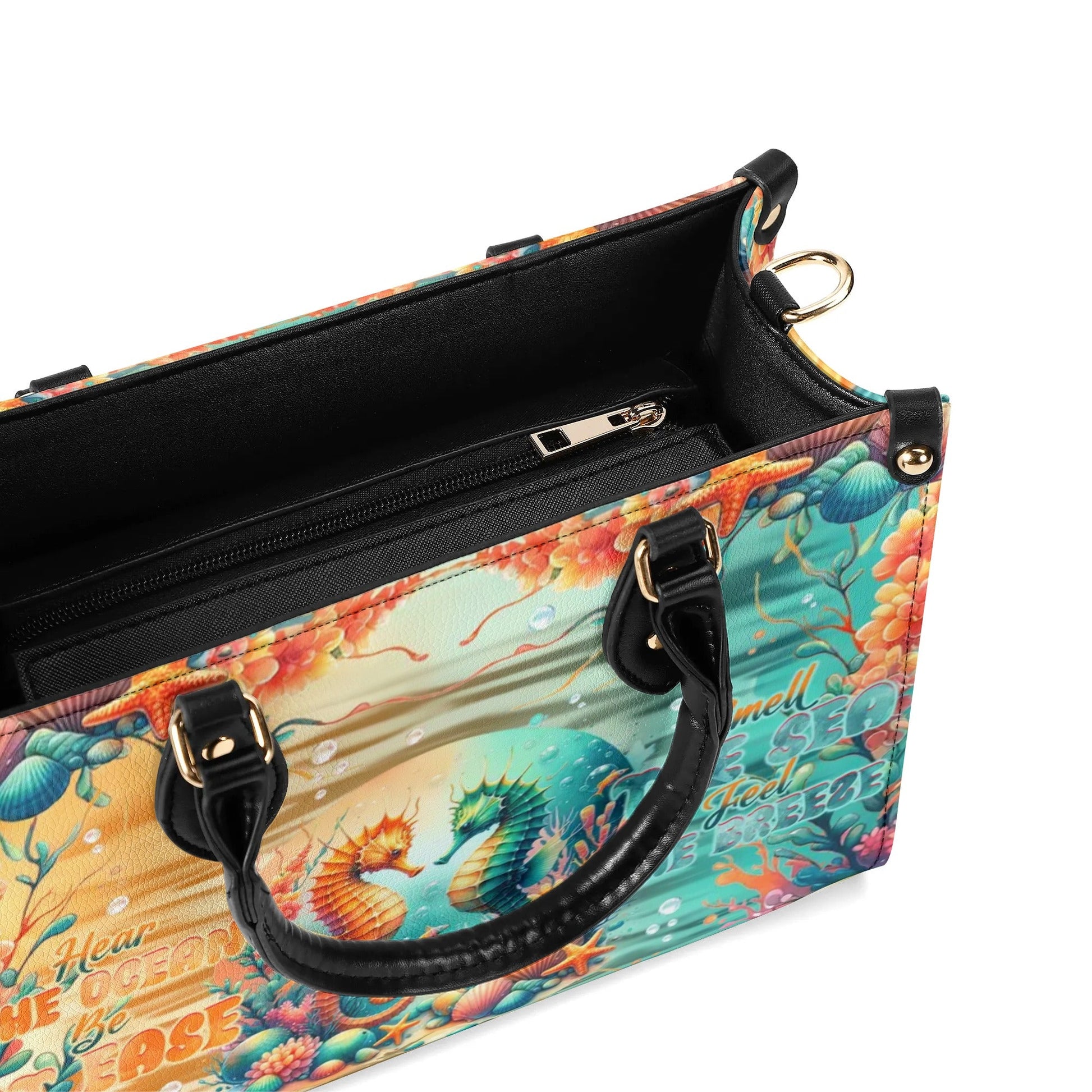 Bigcrowns SMELL THE SEA FEEL THE BREEZE SEAHORSE LEATHER HANDBAG T2407244