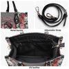 SKULL GIRL WITH TATTOOS PRETTY EYES SUGAR SKULL LEOPARD LEATHER HANDBAG - TLTR1406245