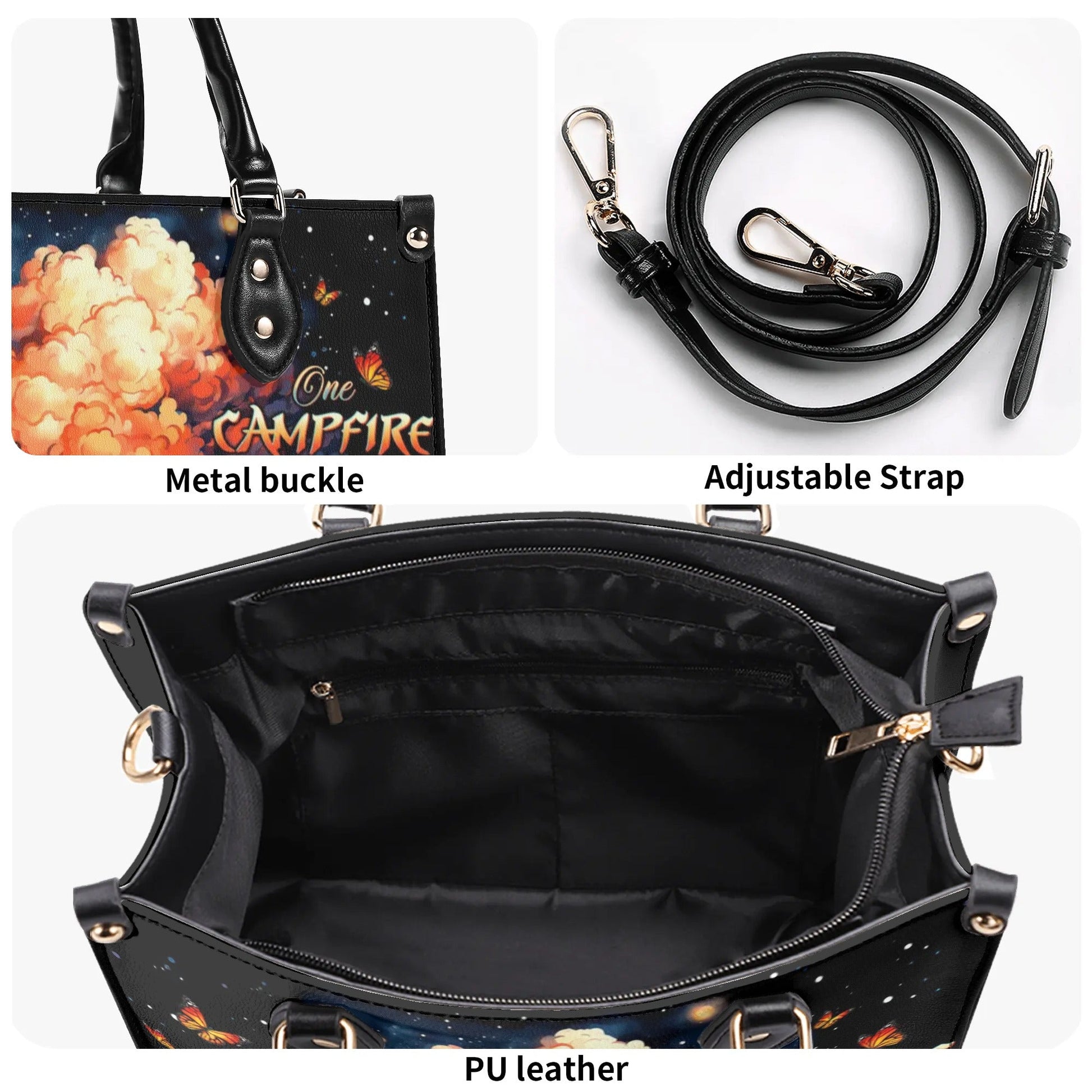 Bigcrowns MAKING MEMORIES ONE CAMPFIRE AT A TIME LEATHER HANDBAG W0706243