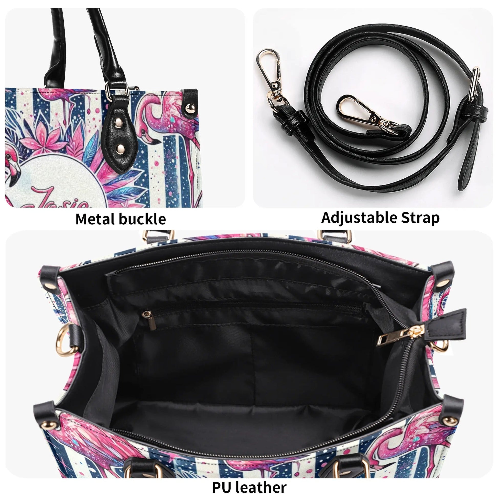 Bigcrowns FLAMINGO TROPICAL LEATHER HANDBAG R2707242
