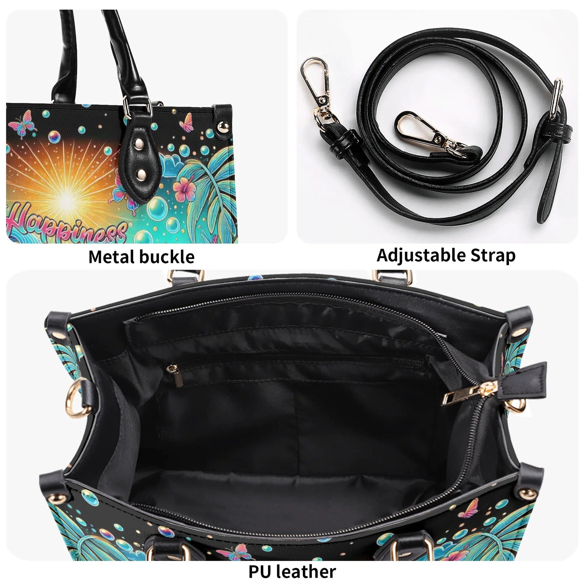 Bigcrowns HAPPINESS COMES IN WAVES LEATHER HANDBAG TLPQ0608244
