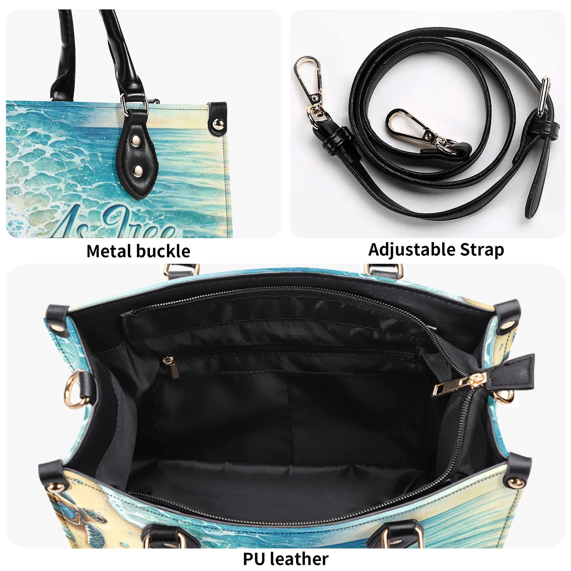 Bigcrowns AS FREE AS THE OCEAN TURTLE LEATHER HANDBAG O1409244