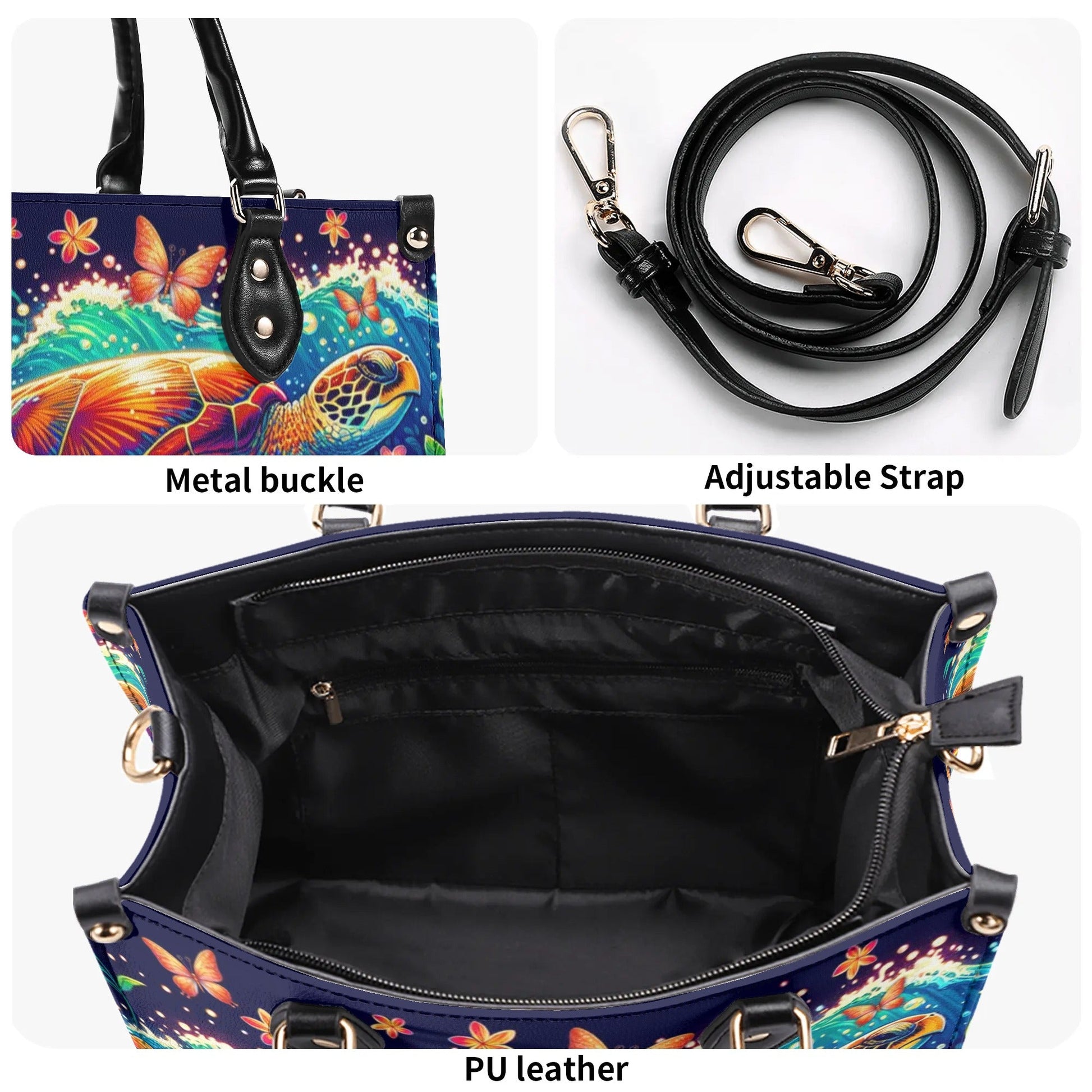 Bigcrowns SALTY LIL' BEACH TURTLE LEATHER HANDBAG O0507245